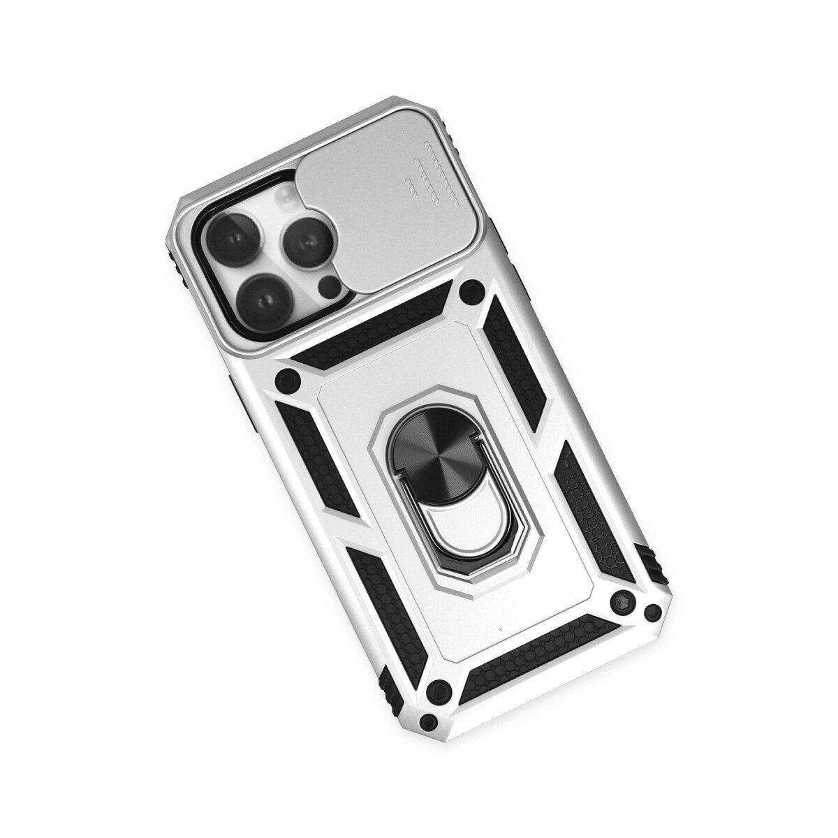Apple İphone 14 Pro Max Kılıf Pars Lens Yüzüklü Silikon - Gümüş Apple İphone 14 Pro Max Kılıf Pars Lens Yüzüklü Silikon - Gümüş