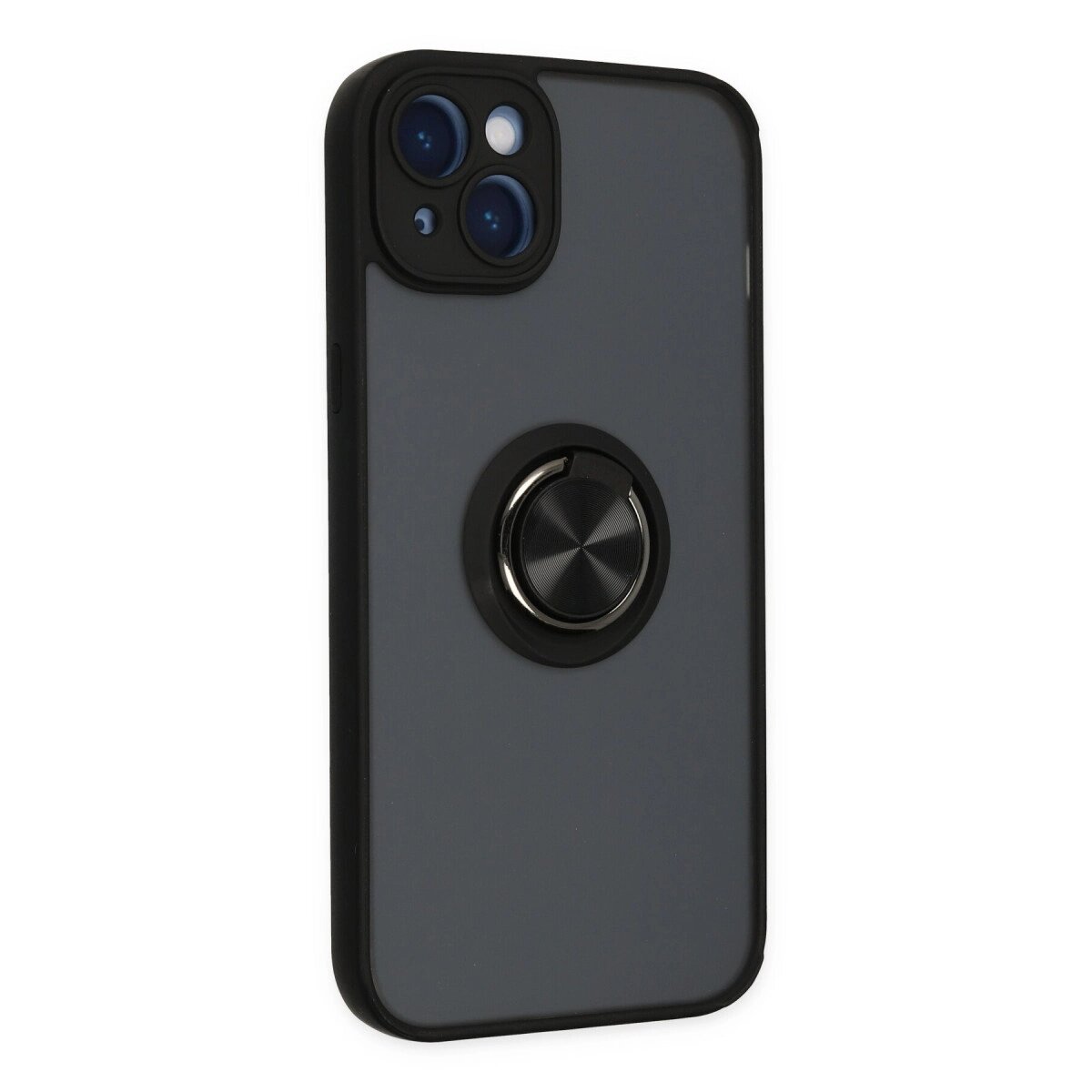 Apple İphone 14 Kılıf Montreal Yüzüklü Silikon Kapak - Siyah Apple İphone 14 Kılıf Montreal Yüzüklü Silikon Kapak - Siyah