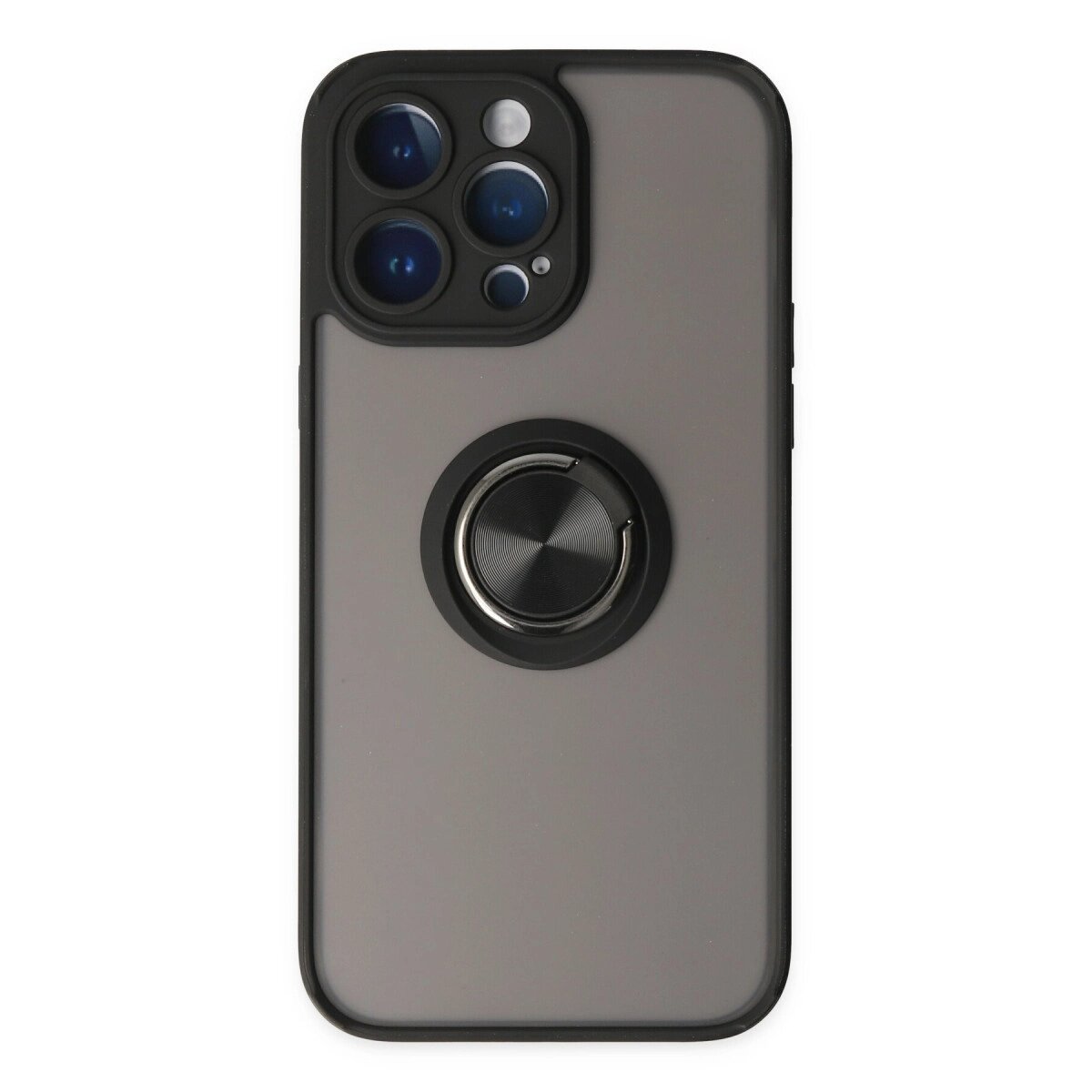 Apple İphone 14 Pro Kılıf Montreal Yüzüklü Silikon Kapak - Siyah Apple İphone 14 Pro Kılıf Montreal Yüzüklü Silikon Kapak - Siyah