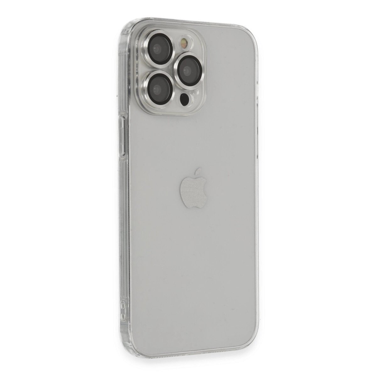Apple İphone 13 Pro Max Kılıf Luko Lens Silikon - Gümüş