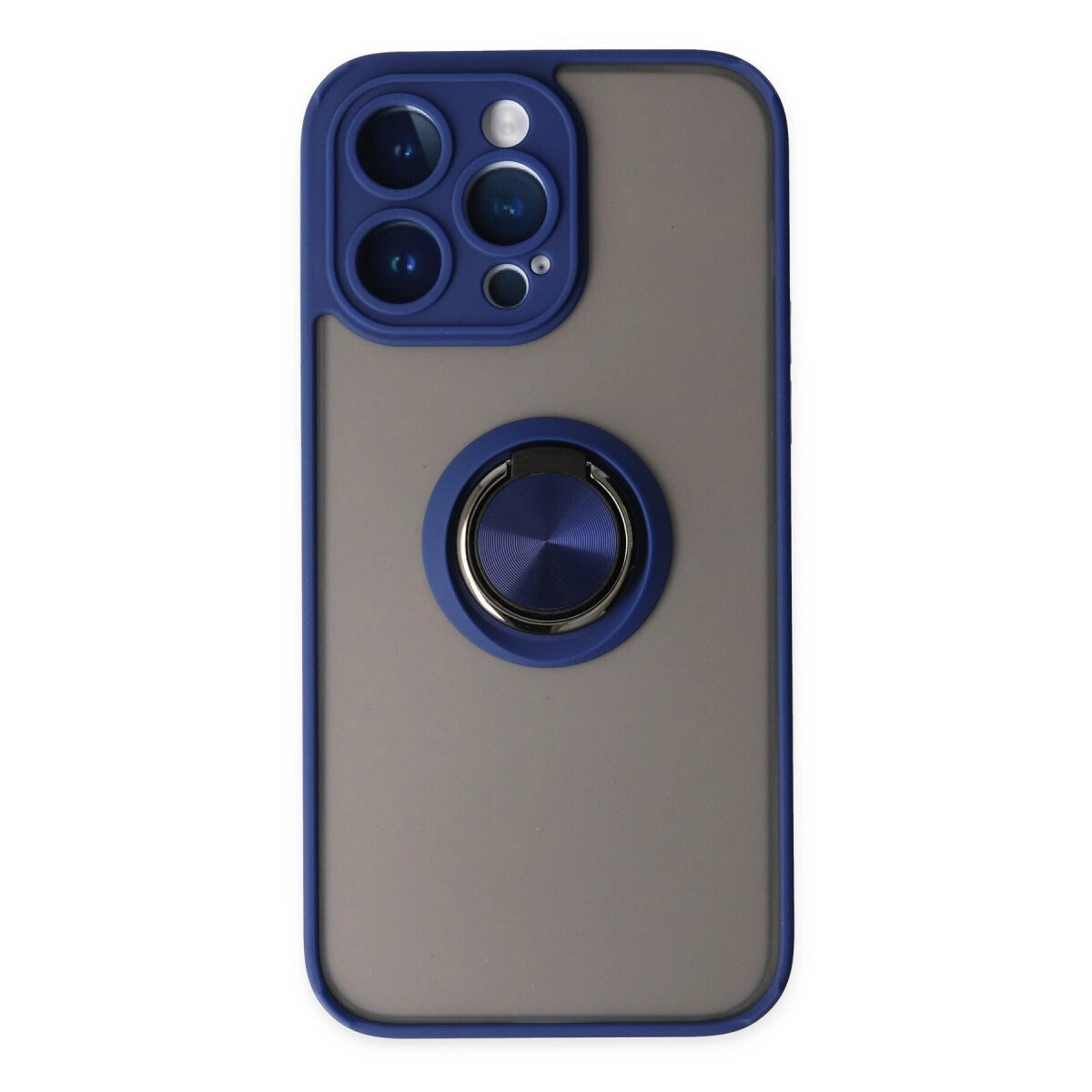 Apple İphone 14 Pro Max Kılıf Montreal Yüzüklü Silikon Kapak - Lacivert Apple İphone 14 Pro Max Kılıf Montreal Yüzüklü Silikon Kapak - Lacivert