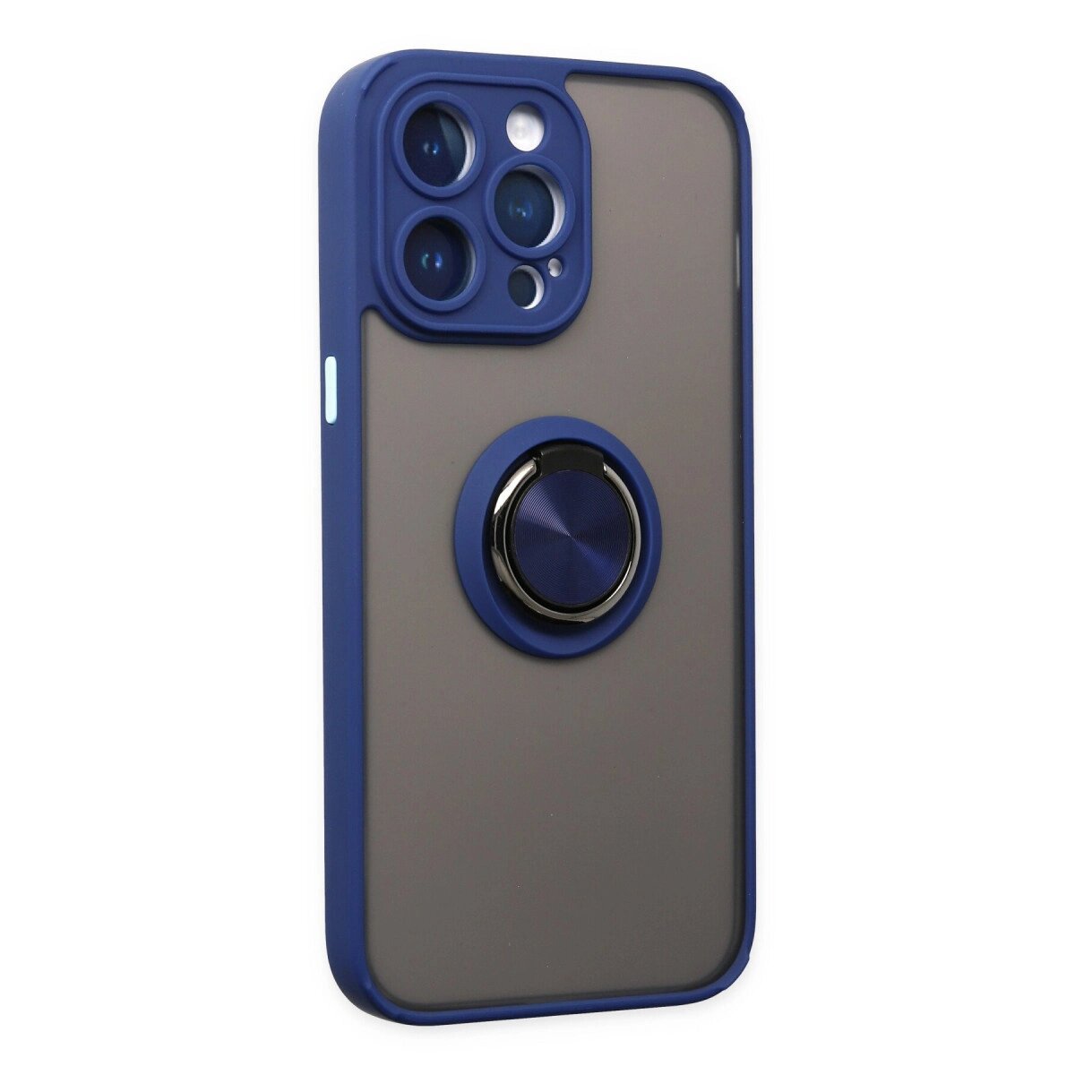 Apple İphone 14 Pro Max Kılıf Montreal Yüzüklü Silikon Kapak - Lacivert Apple İphone 14 Pro Max Kılıf Montreal Yüzüklü Silikon Kapak - Lacivert