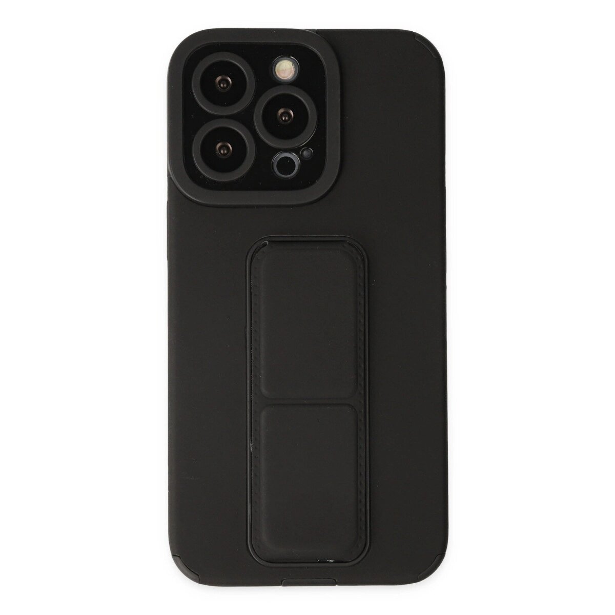 Apple İphone 14 Pro Kılıf Mega Standlı Silikon - Siyah Apple İphone 14 Pro Kılıf Mega Standlı Silikon - Siyah