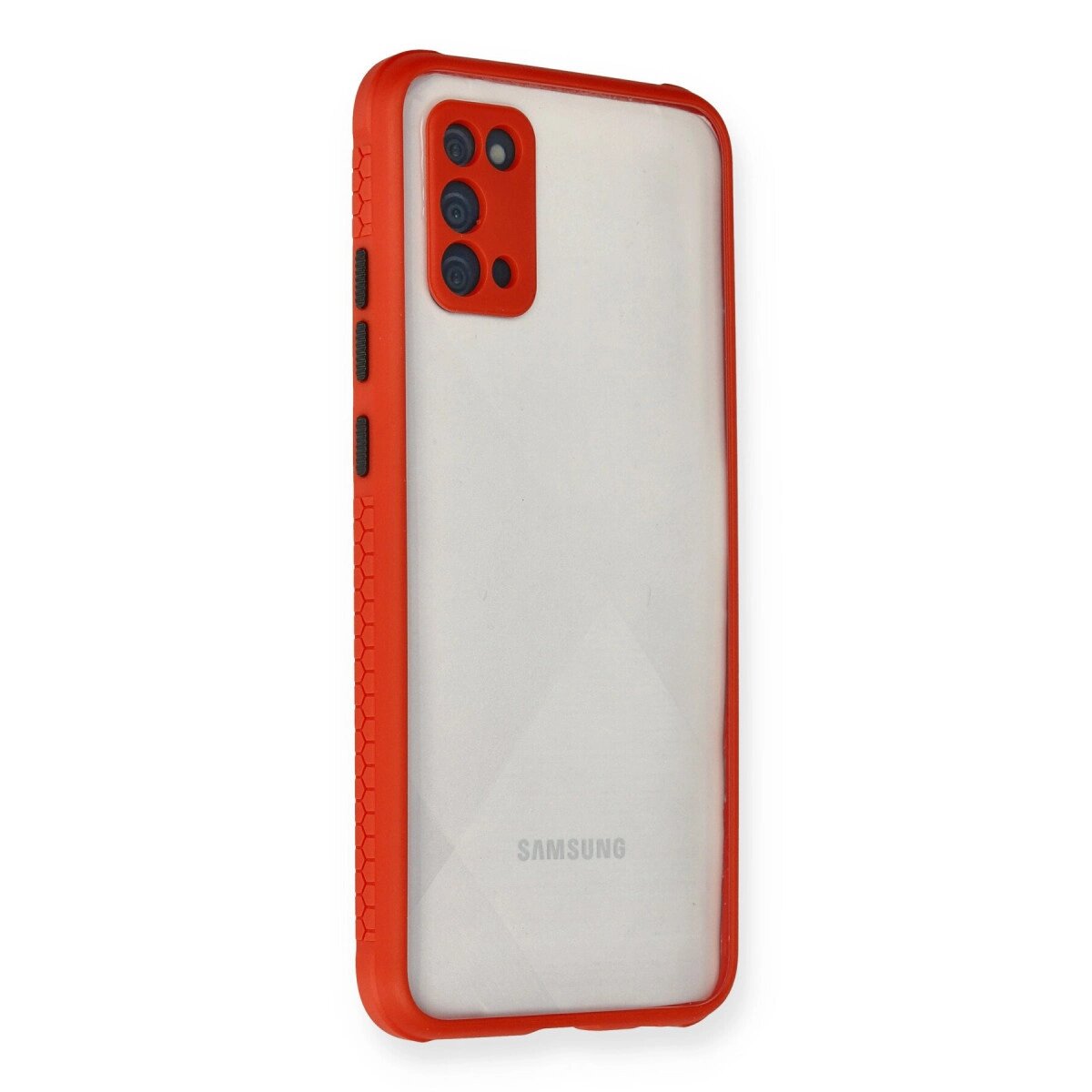 Samsung Galaxy A02s Kılıf Miami Şeffaf Silikon - Kırmızı Samsung Galaxy A02s Kılıf Miami Şeffaf Silikon - Kırmızı