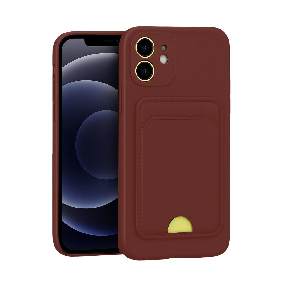 Apple İphone 11 Kılıf Kelvin Kartvizitli Silikon - Bordo