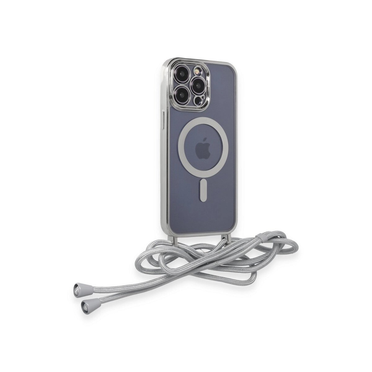 Apple İphone 13 Pro Max Kılıf Divo Lazer Askılı Magsafe Kapak - Gümüş