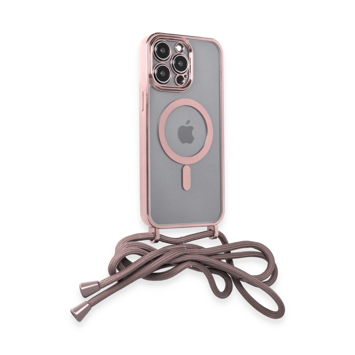 Apple İphone 13 Pro Max Kılıf Divo Lazer Askılı Magsafe Kapak - Pembe