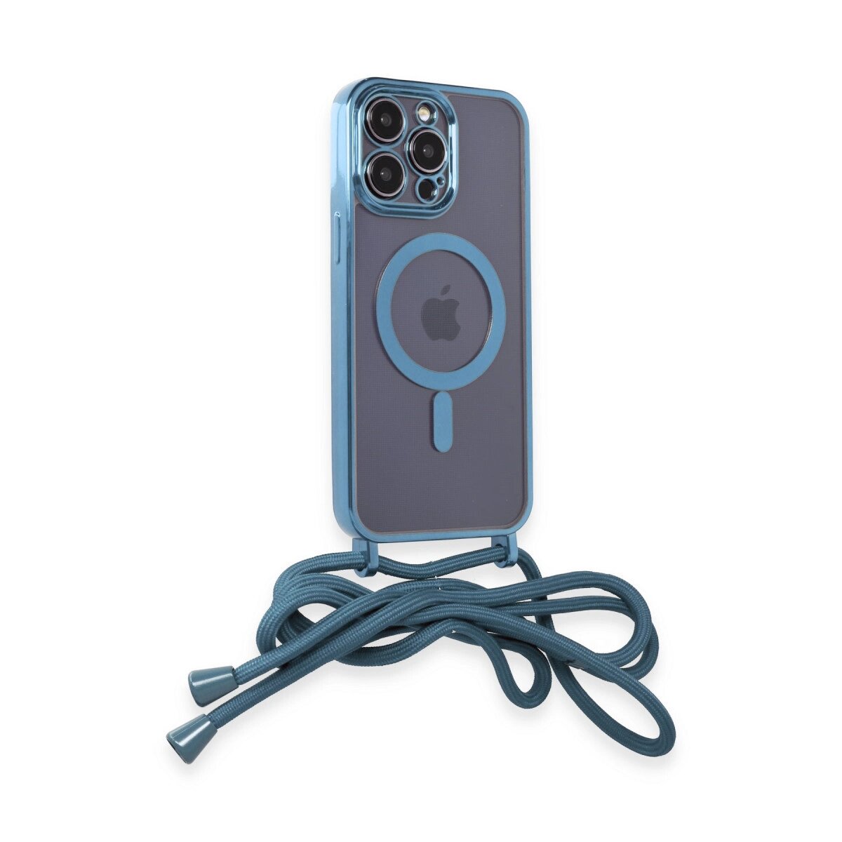 Apple İphone 13 Pro Max Kılıf Divo Lazer Askılı Magsafe Kapak - Sierra Blue