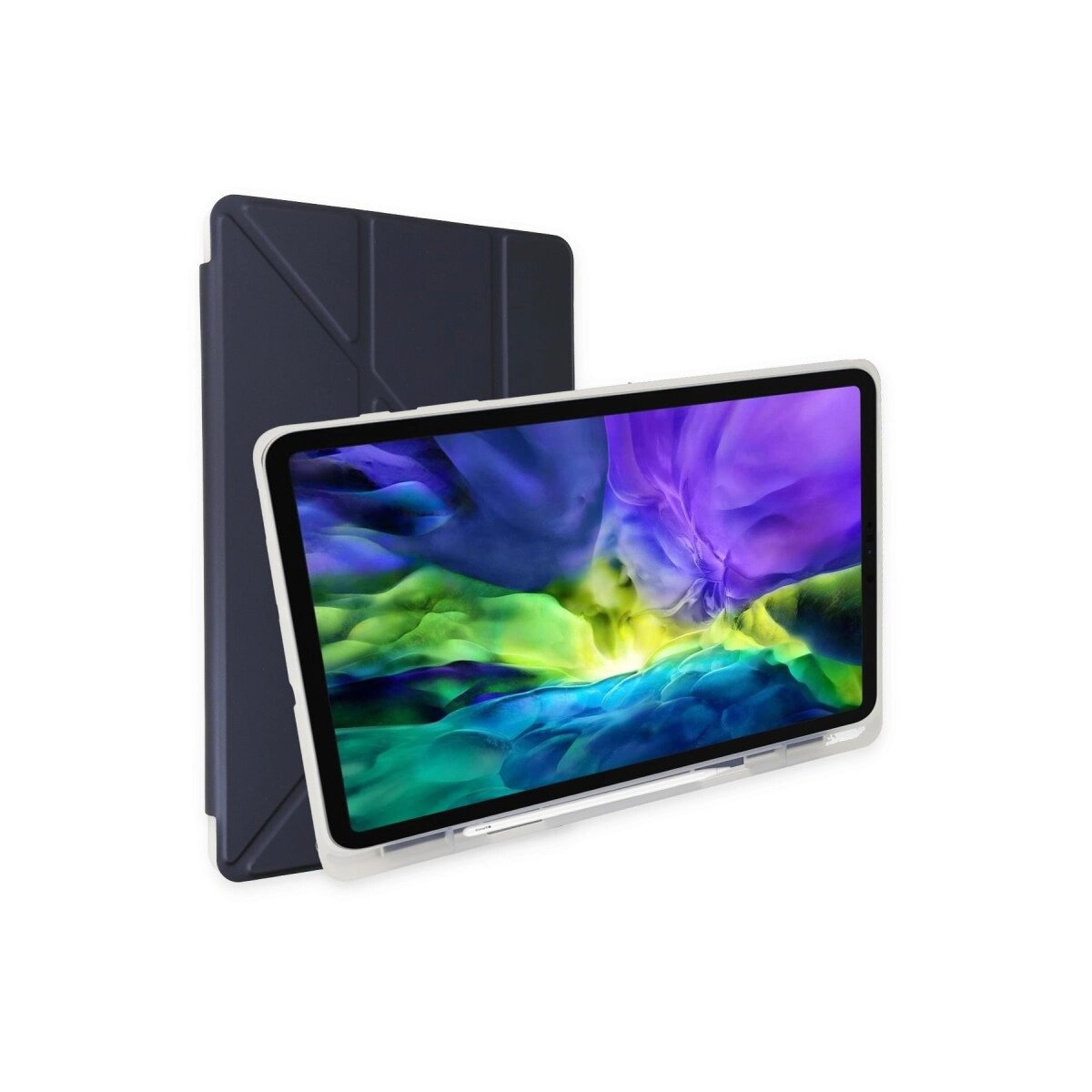 Samsung Galaxy T737 Tab S7 Fe 12.4 Kılıf Kalemlikli Mars Tablet Kılıfı - Lacivert