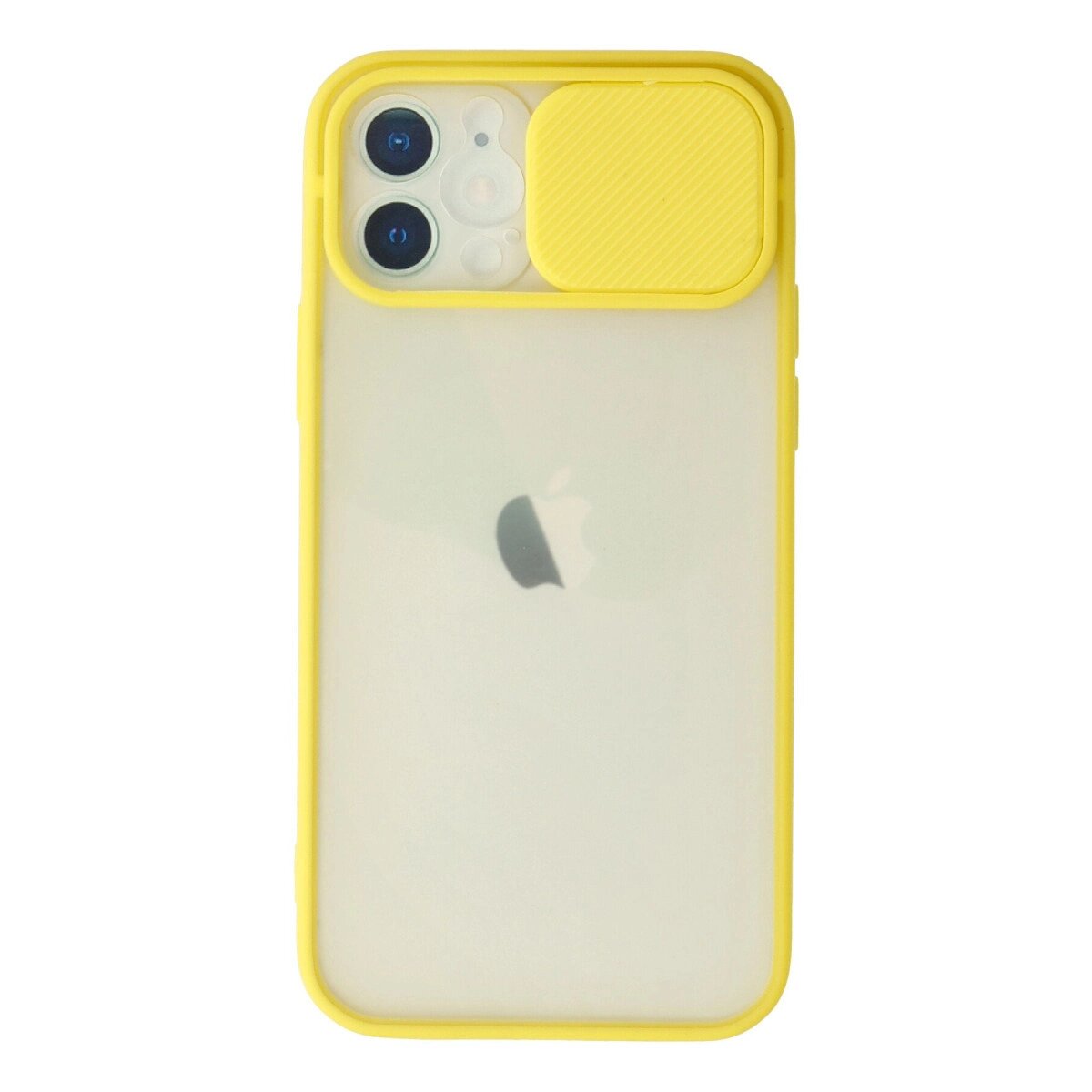 Apple İphone 12 Kılıf Palm Buzlu Kamera Sürgülü Silikon - Sarı Apple İphone 12 Kılıf Palm Buzlu Kamera Sürgülü Silikon - Sarı