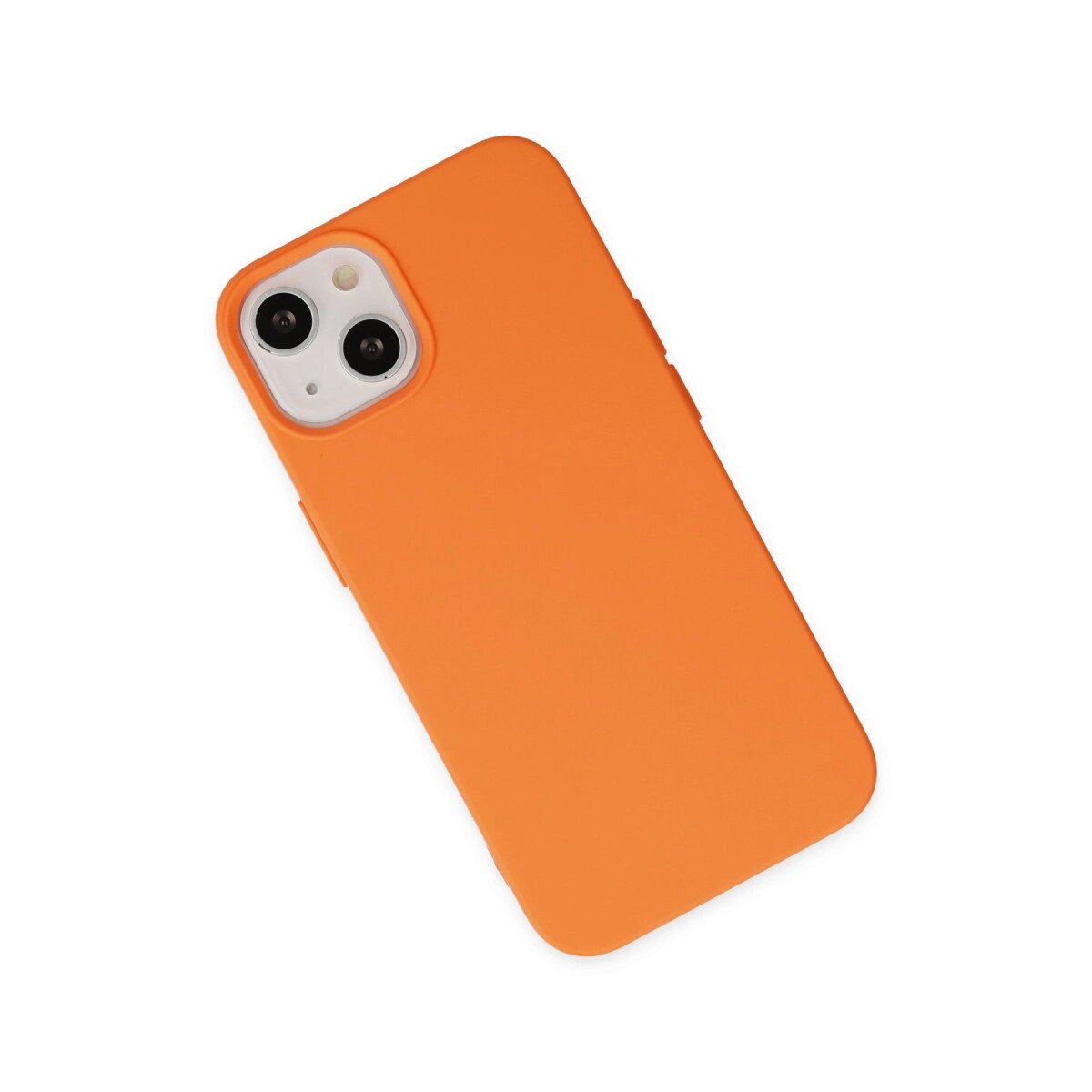 Apple İphone 14 Kılıf Nano İçi Kadife Silikon - Turuncu Apple İphone 14 Kılıf Nano İçi Kadife Silikon - Turuncu