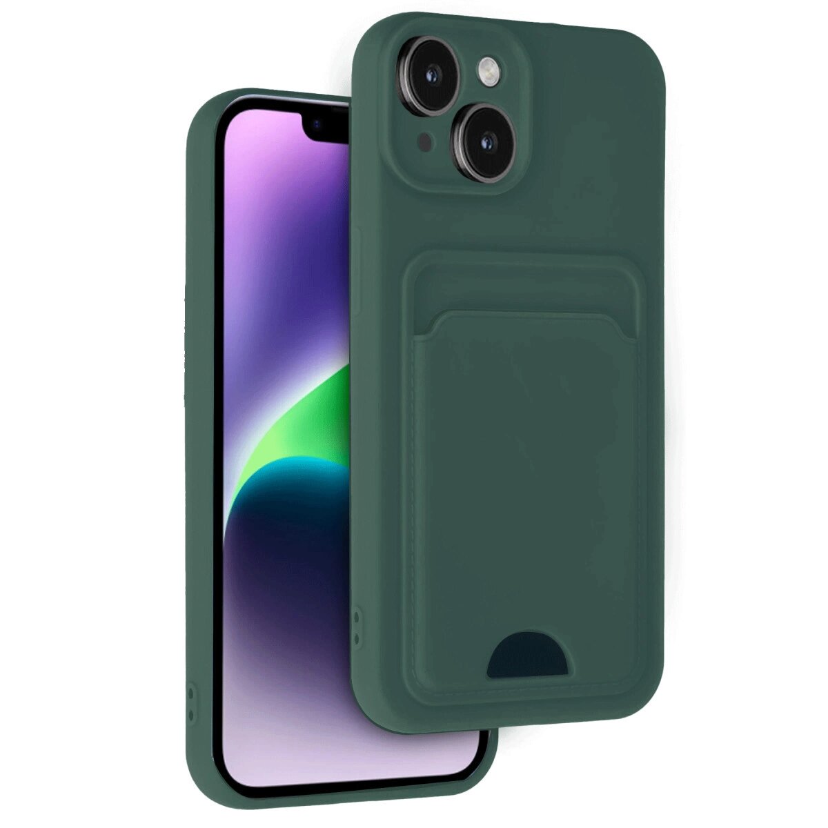 Apple İphone 14 Kılıf Kelvin Kartvizitli Silikon - Koyu Yeşil Apple İphone 14 Kılıf Kelvin Kartvizitli Silikon - Koyu Yeşil
