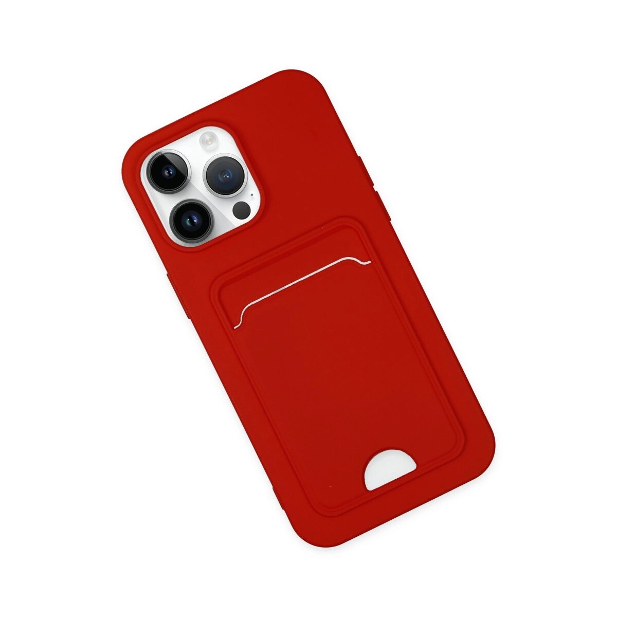 Apple İphone 14 Pro Kılıf Kelvin Kartvizitli Silikon - Kırmızı Apple İphone 14 Pro Kılıf Kelvin Kartvizitli Silikon - Kırmızı