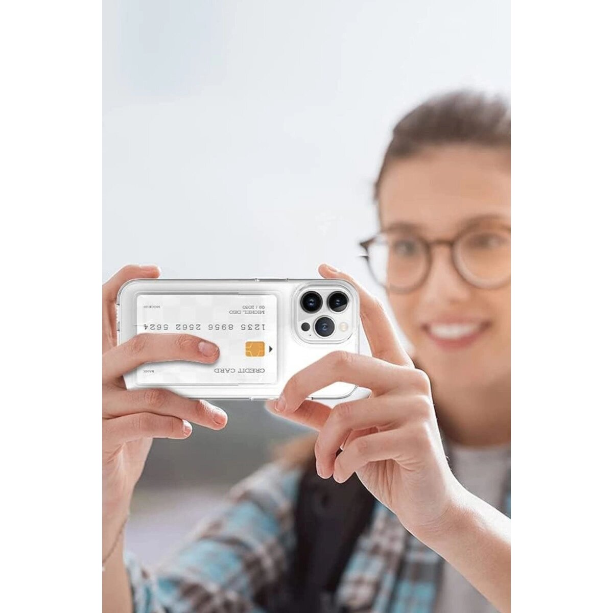 Apple İphone 14 Plus Kılıf Kart Şeffaf Silikon - Şeffaf Apple İphone 14 Plus Kılıf Kart Şeffaf Silikon - Şeffaf