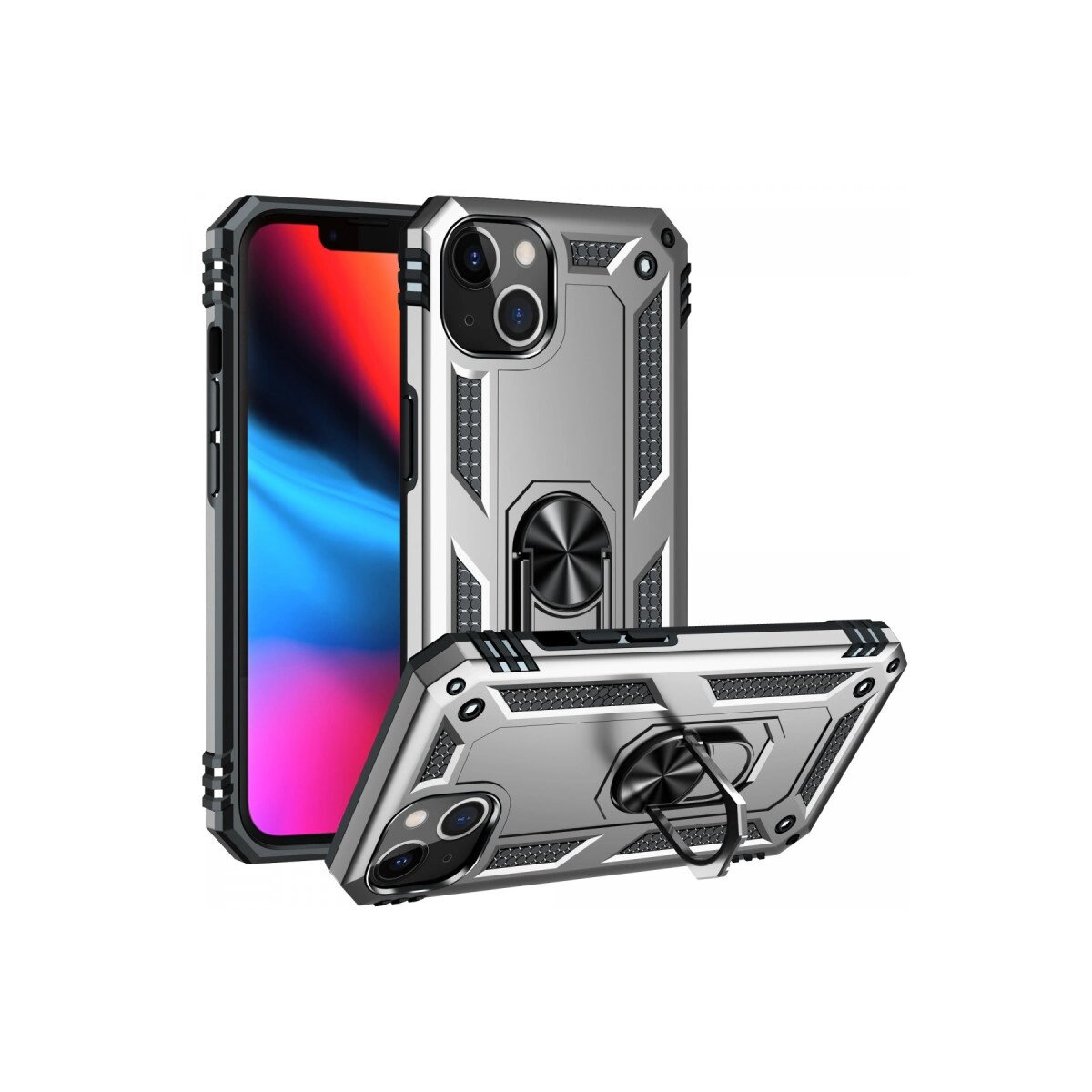 Apple İphone 14 Plus Kılıf Sofya Yüzüklü Silikon Kapak - Gümüş Apple İphone 14 Plus Kılıf Sofya Yüzüklü Silikon Kapak - Gümüş