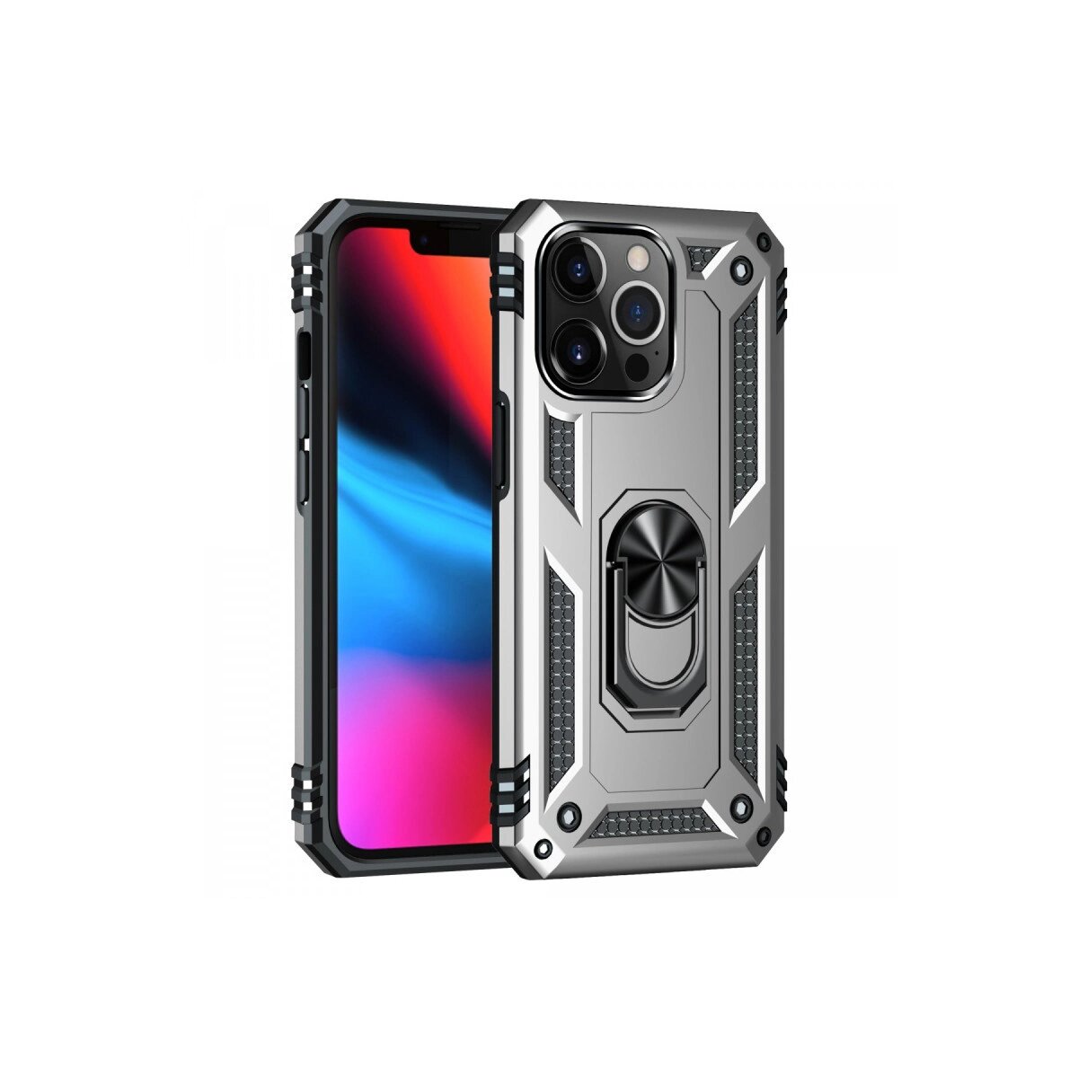 Apple İphone 14 Pro Kılıf Sofya Yüzüklü Silikon Kapak - Gümüş Apple İphone 14 Pro Kılıf Sofya Yüzüklü Silikon Kapak - Gümüş