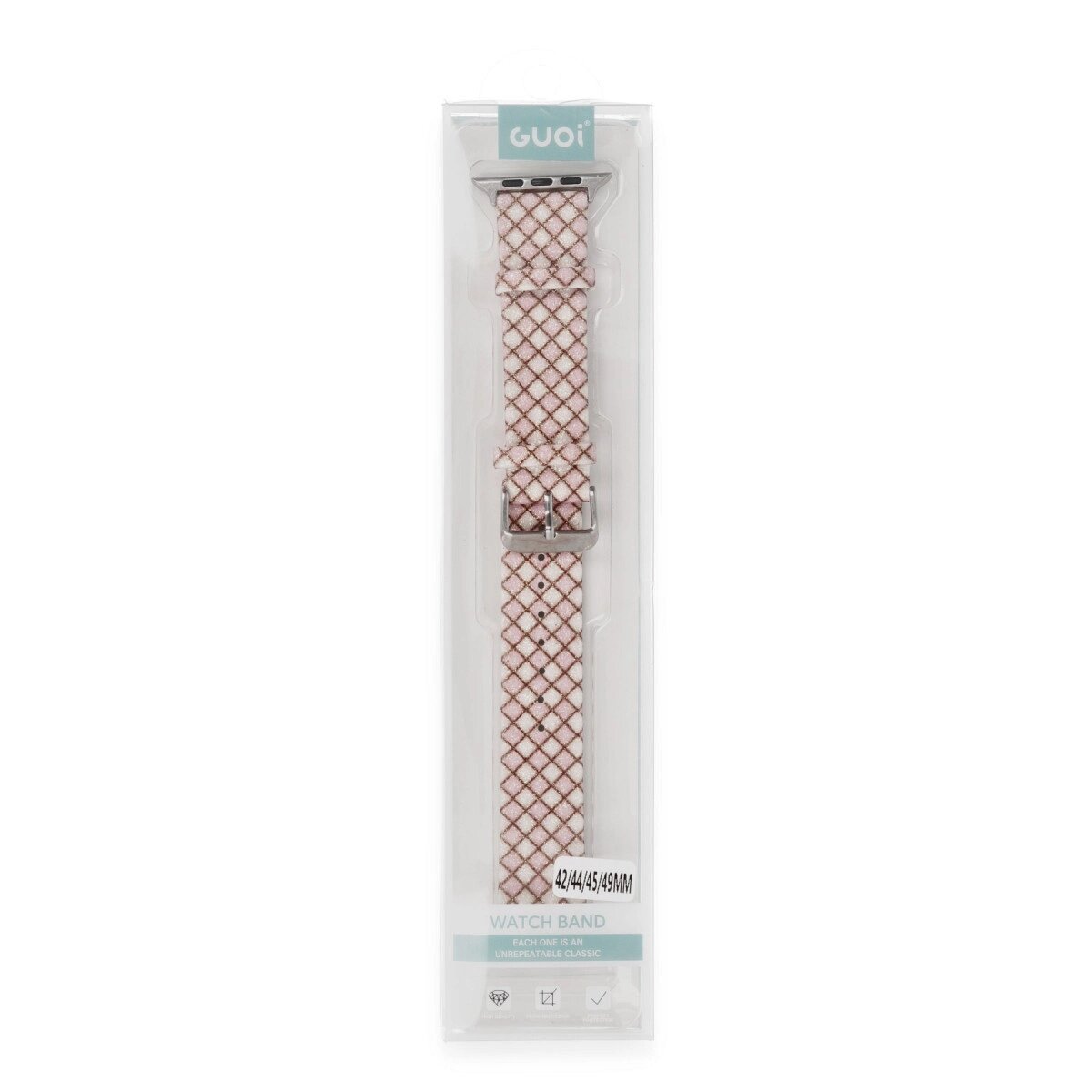 Apple Watch 38mm Karo Motif Kordon (saat Değildir) - Pembe