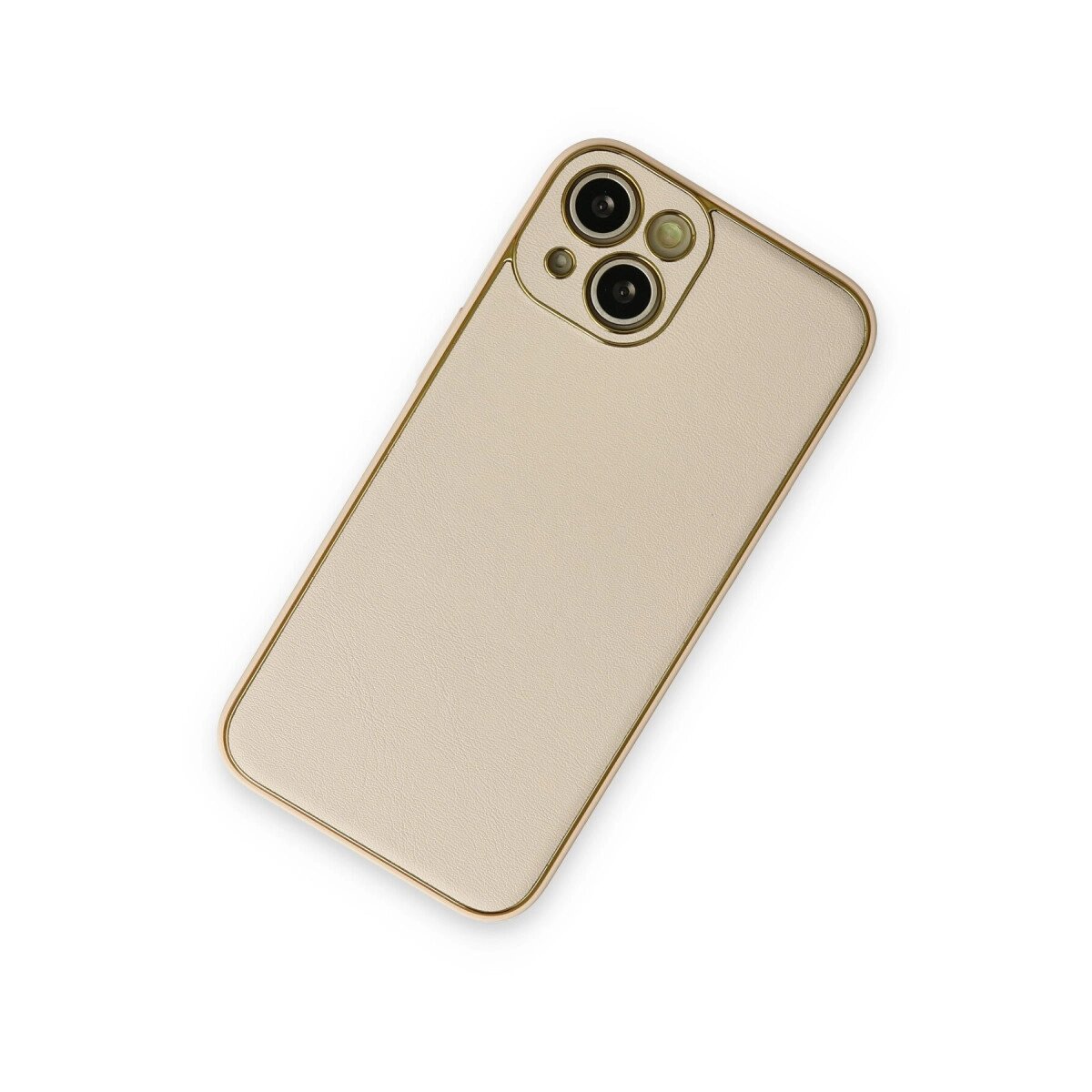 Apple İphone 14 Plus Kılıf Coco Deri Silikon Kapak - Gold Apple İphone 14 Plus Kılıf Coco Deri Silikon Kapak - Gold
