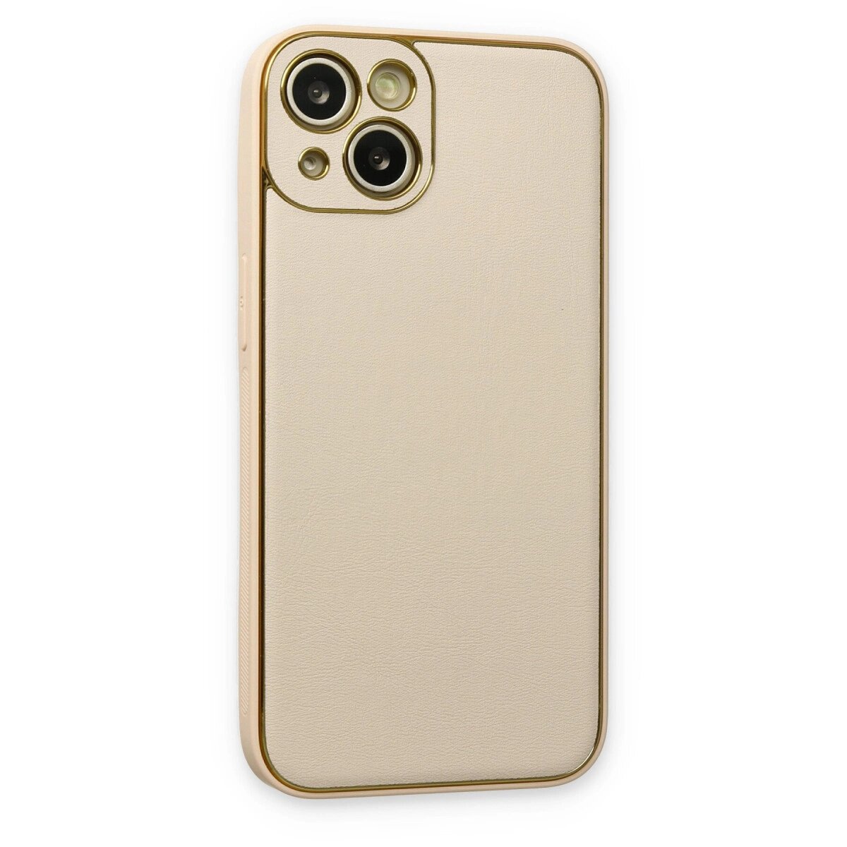 Apple İphone 14 Plus Kılıf Coco Deri Silikon Kapak - Gold Apple İphone 14 Plus Kılıf Coco Deri Silikon Kapak - Gold