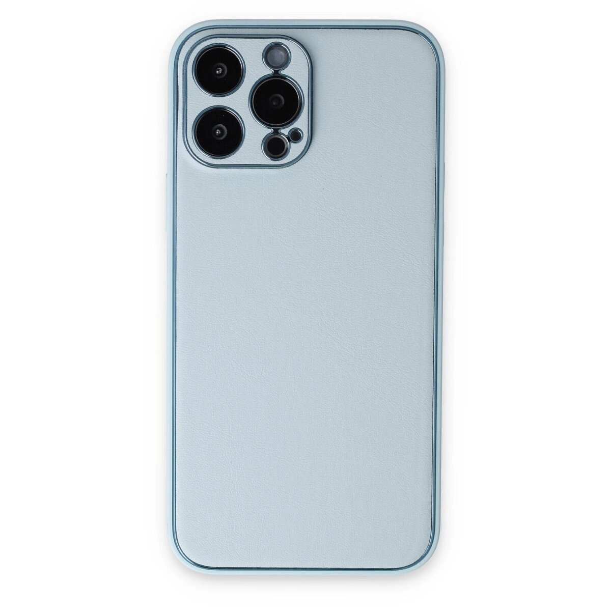 Apple İphone 14 Pro Kılıf Coco Deri Silikon Kapak - Sky Blue Apple İphone 14 Pro Kılıf Coco Deri Silikon Kapak - Sky Blue