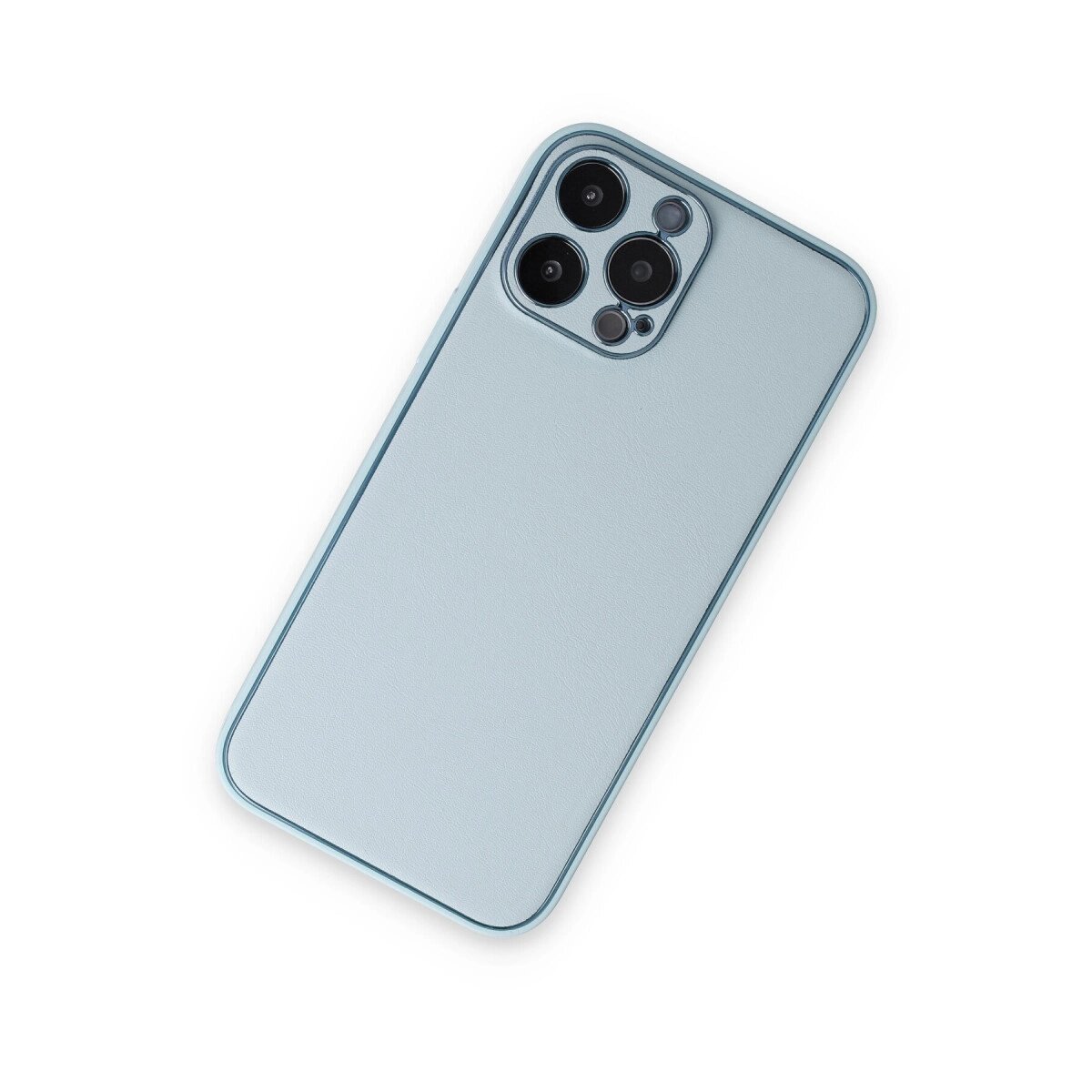 Apple İphone 14 Pro Kılıf Coco Deri Silikon Kapak - Sky Blue Apple İphone 14 Pro Kılıf Coco Deri Silikon Kapak - Sky Blue