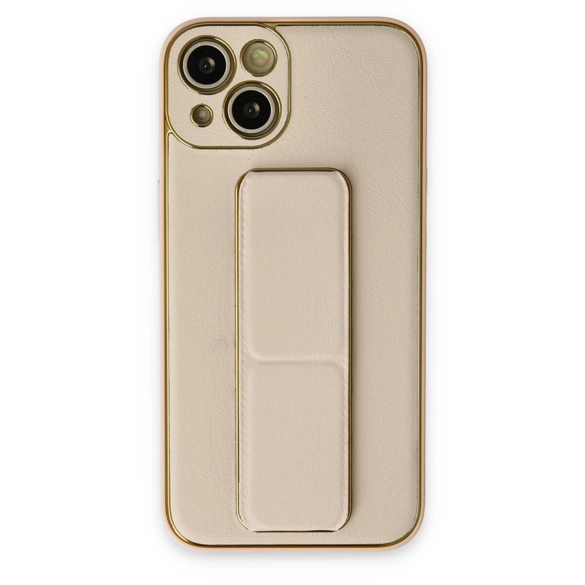 Apple İphone 14 Plus Kılıf Coco Deri Standlı Kapak - Gold Apple İphone 14 Plus Kılıf Coco Deri Standlı Kapak - Gold