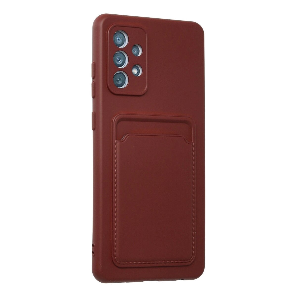 Samsung Galaxy A72 Kılıf Kelvin Kartvizitli Silikon - Bordo