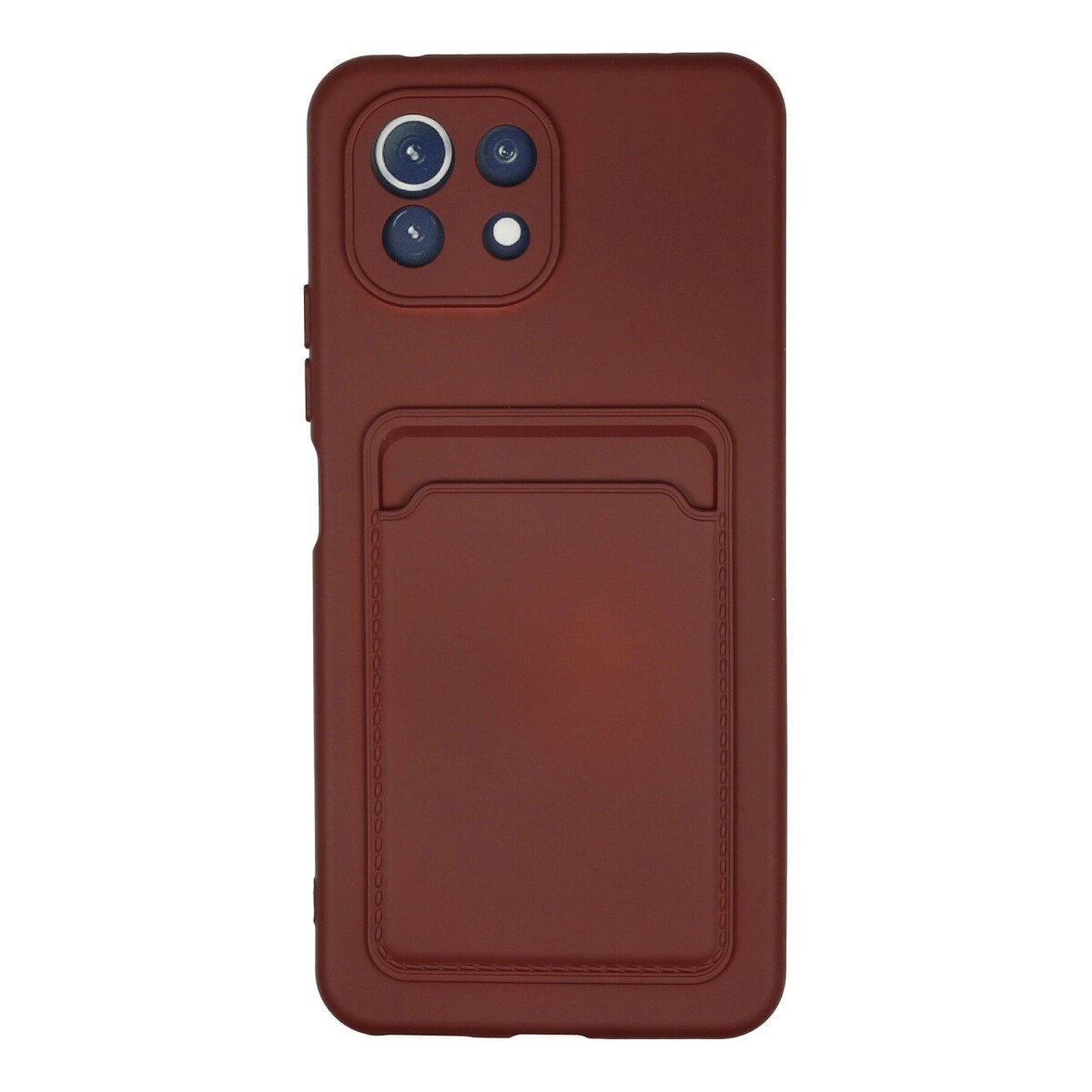 Xiaomi Mi 11 Lite Kılıf Kelvin Kartvizitli Silikon - Bordo Xiaomi Mi 11 Lite Kılıf Kelvin Kartvizitli Silikon - Bordo