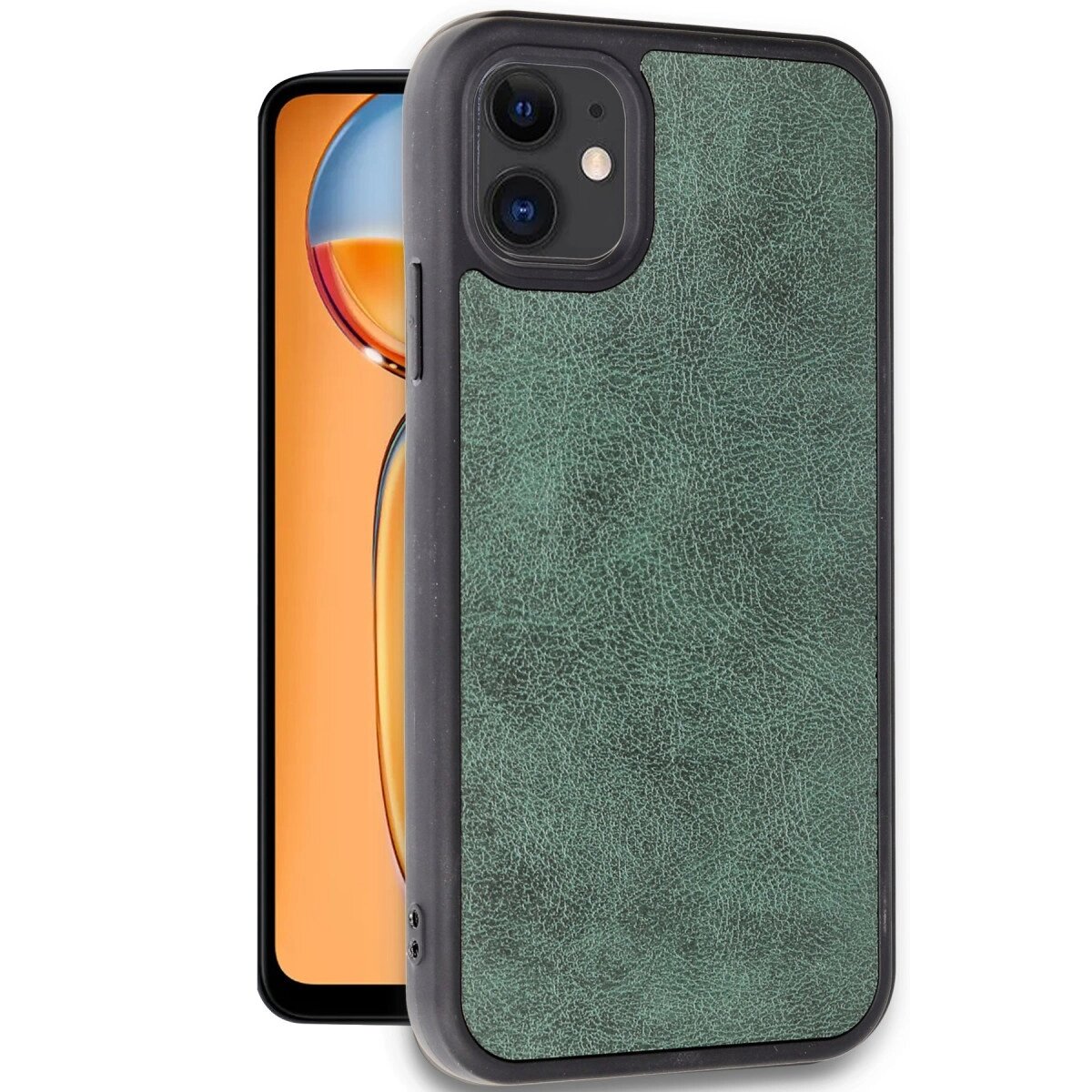 Apple İphone 11 Kılıf Aras Deri Kapak - Koyu Yeşil