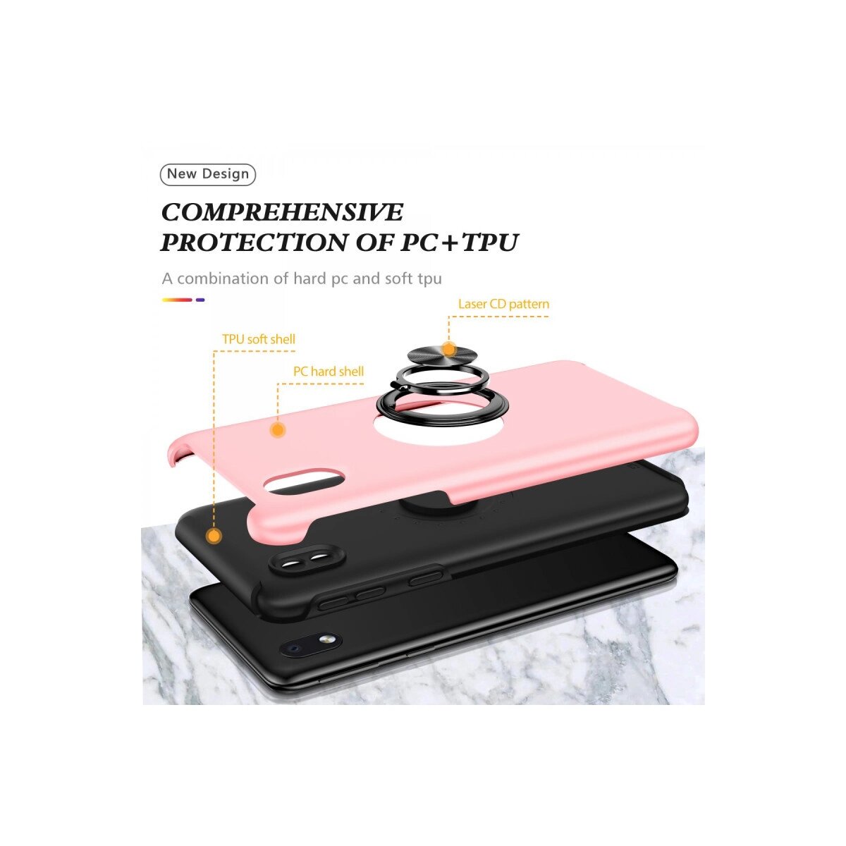 Samsung Galaxy A01 Core Kılıf Elit Yüzüklü Kapak - Pembe Samsung Galaxy A01 Core Kılıf Elit Yüzüklü Kapak - Pembe
