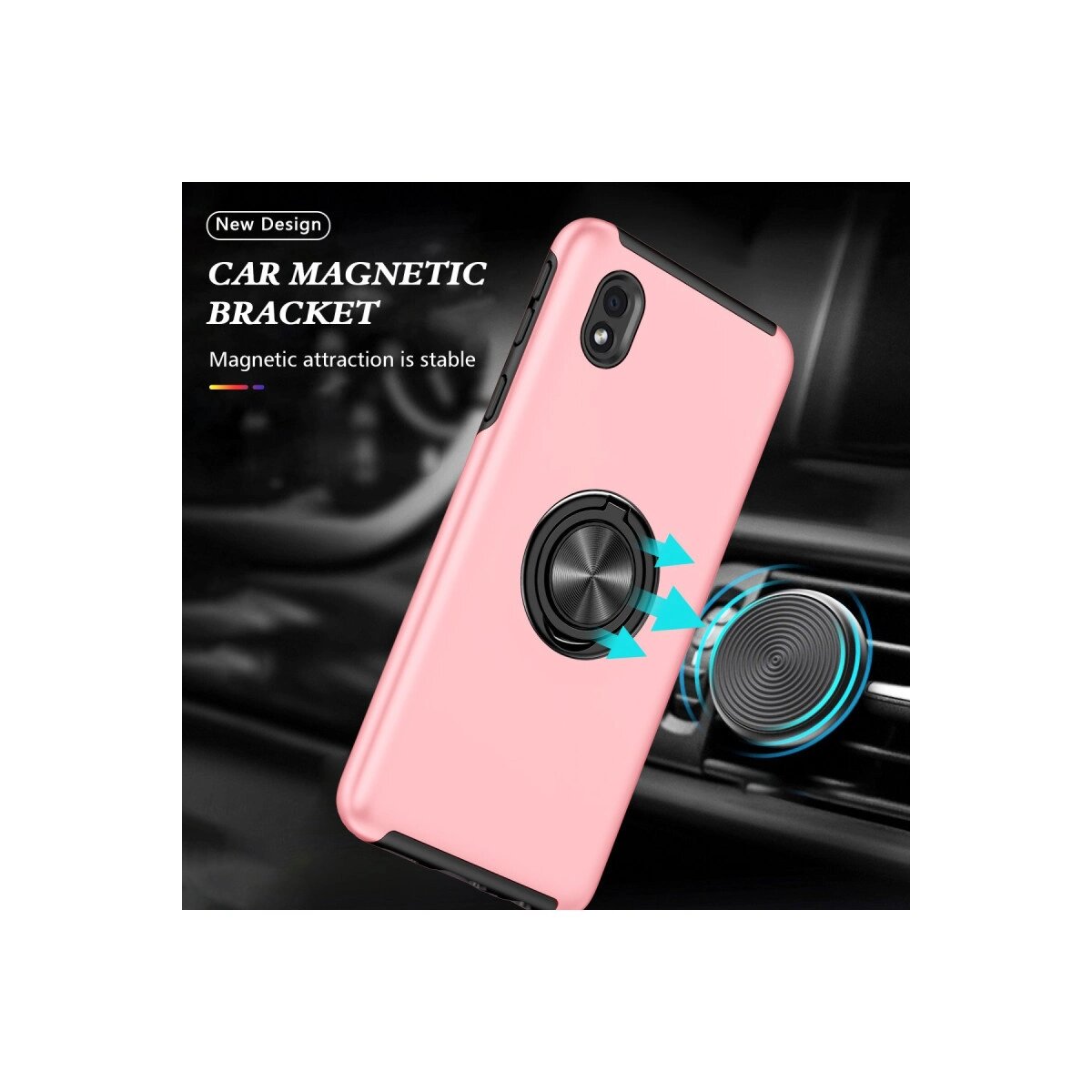 Samsung Galaxy A01 Core Kılıf Elit Yüzüklü Kapak - Pembe Samsung Galaxy A01 Core Kılıf Elit Yüzüklü Kapak - Pembe
