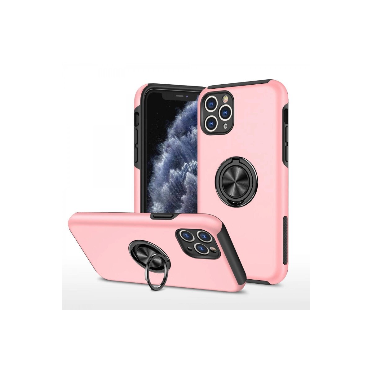 Apple İphone 11 Pro Max Kılıf Elit Yüzüklü Kapak - Pembe Apple İphone 11 Pro Max Kılıf Elit Yüzüklü Kapak - Pembe