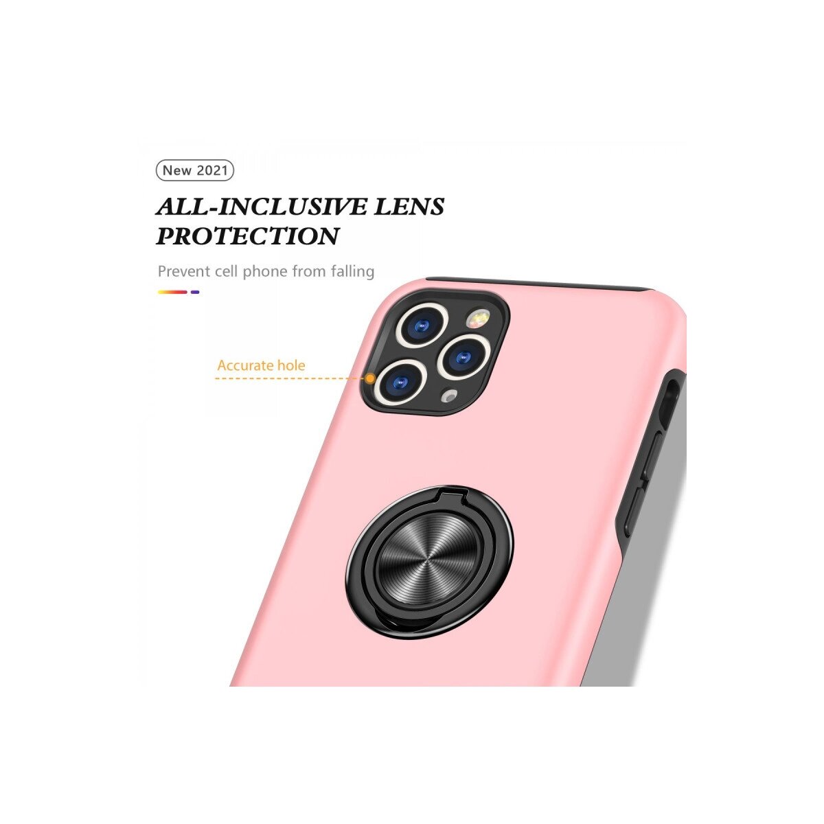 Apple İphone 11 Pro Max Kılıf Elit Yüzüklü Kapak - Pembe Apple İphone 11 Pro Max Kılıf Elit Yüzüklü Kapak - Pembe