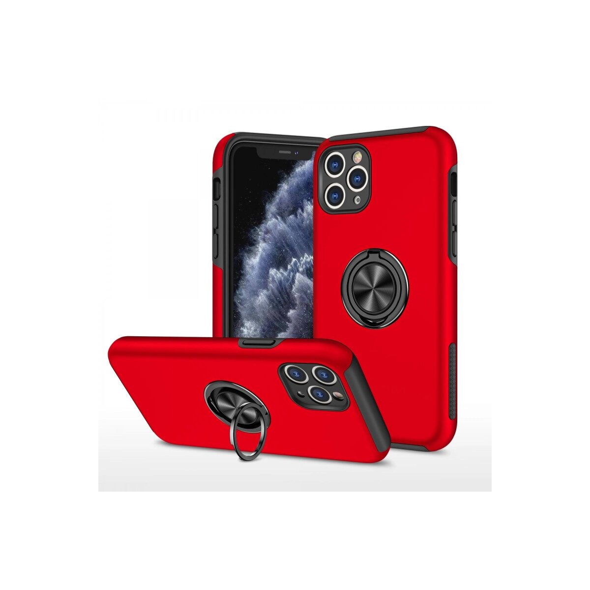 Apple İphone 11 Pro Max Kılıf Elit Yüzüklü Kapak - Kırmızı Apple İphone 11 Pro Max Kılıf Elit Yüzüklü Kapak - Kırmızı