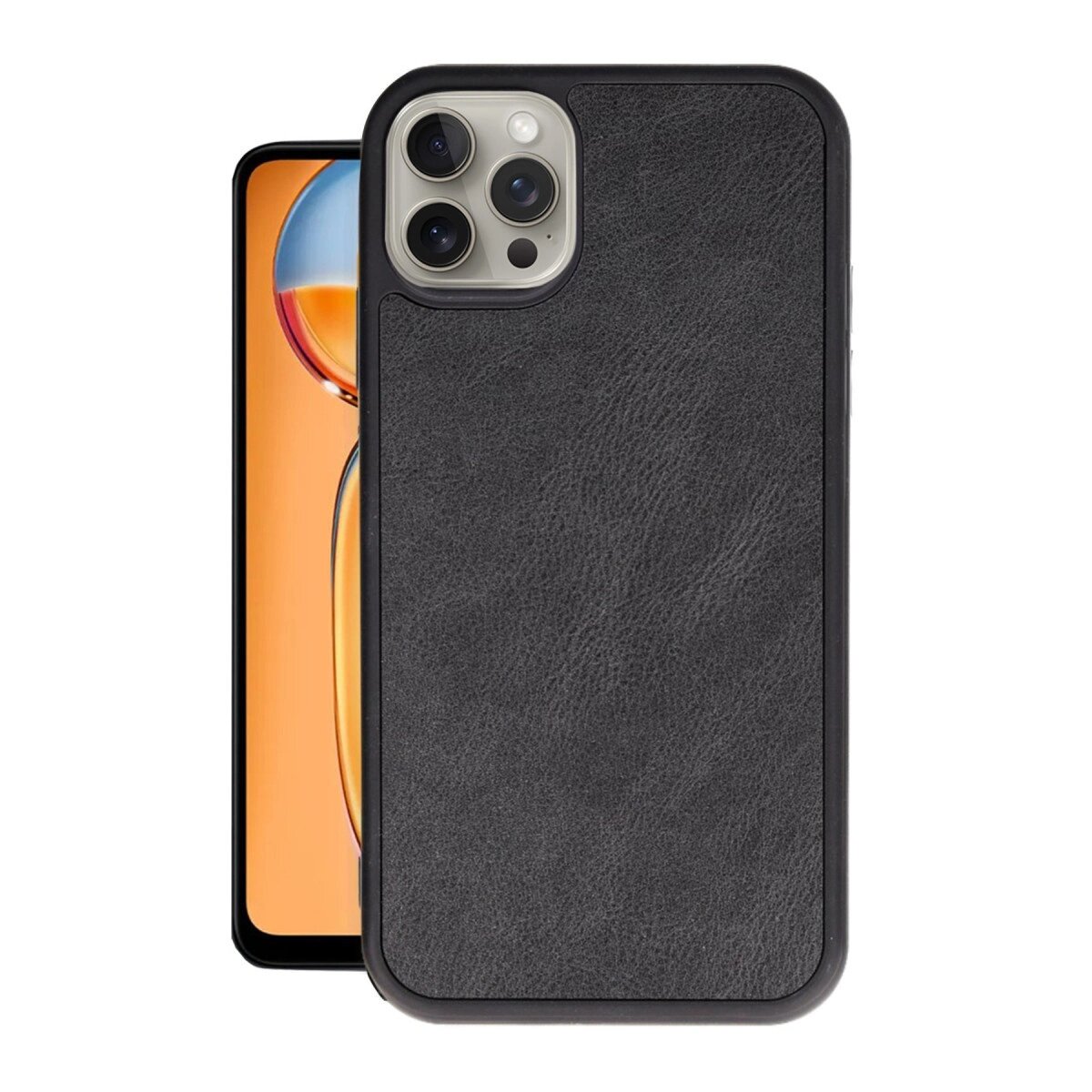 Apple İphone 15 Pro Kılıf Aras Deri Kapak - Siyah Apple İphone 15 Pro Kılıf Aras Deri Kapak - Siyah
