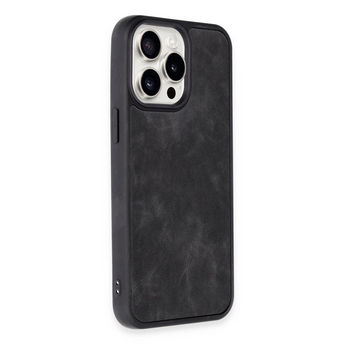 Apple İphone 15 Pro Kılıf Aras Deri Kapak - Siyah Apple İphone 15 Pro Kılıf Aras Deri Kapak - Siyah