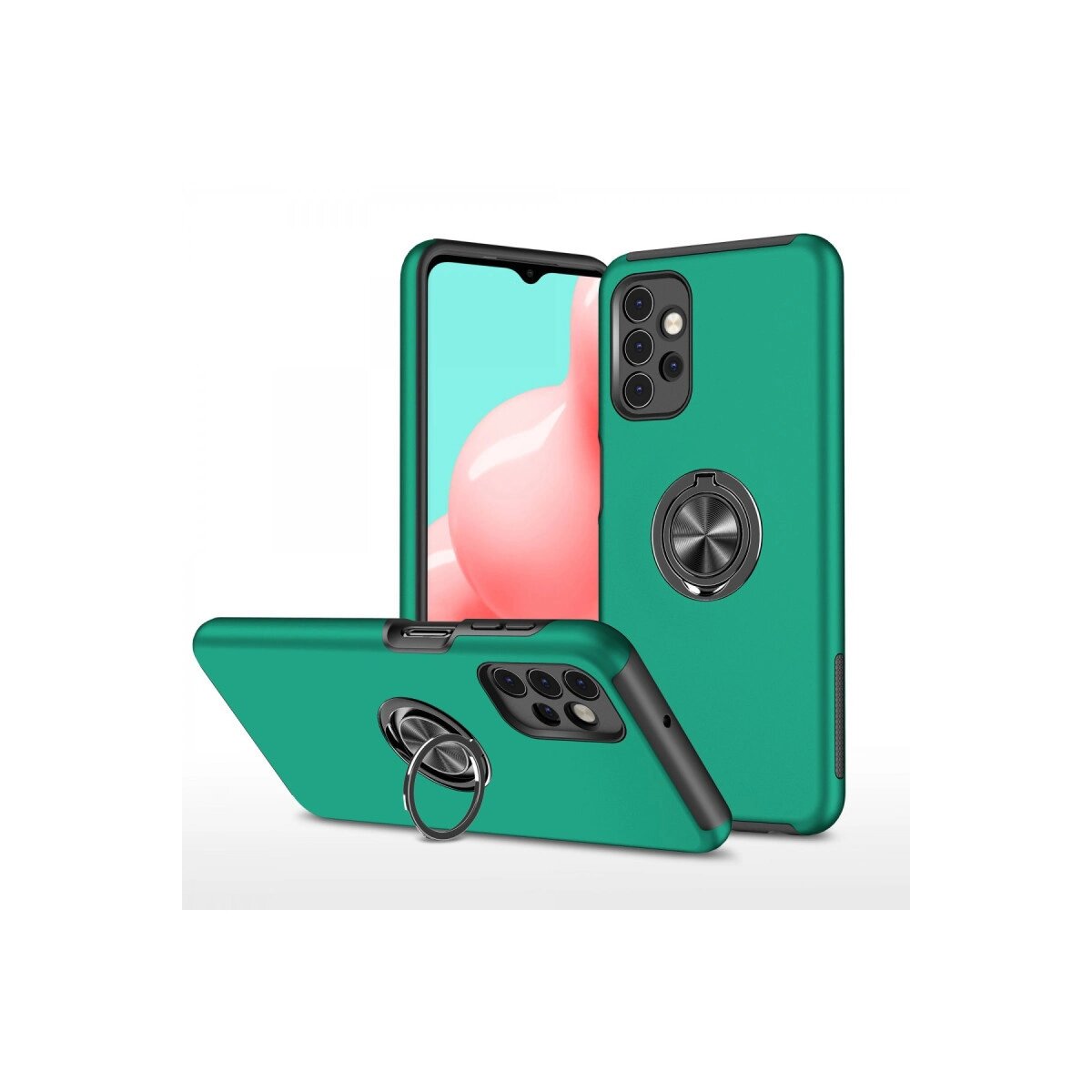 Samsung Galaxy A72 Kılıf Elit Yüzüklü Kapak - Yeşil Samsung Galaxy A72 Kılıf Elit Yüzüklü Kapak - Yeşil