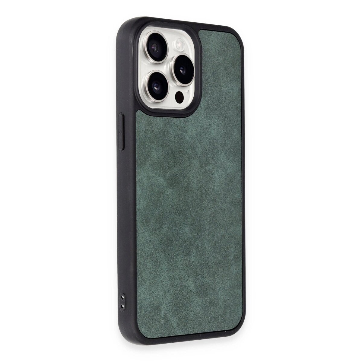Apple İphone 15 Pro Kılıf Aras Deri Kapak - Koyu Yeşil Apple İphone 15 Pro Kılıf Aras Deri Kapak - Koyu Yeşil