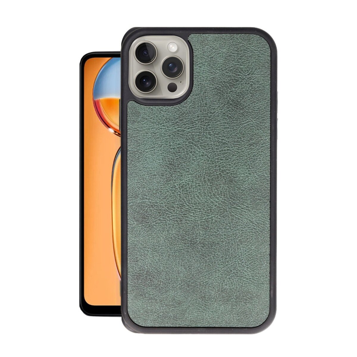 Apple İphone 15 Pro Max Kılıf Aras Deri Kapak - Koyu Yeşil Apple İphone 15 Pro Max Kılıf Aras Deri Kapak - Koyu Yeşil