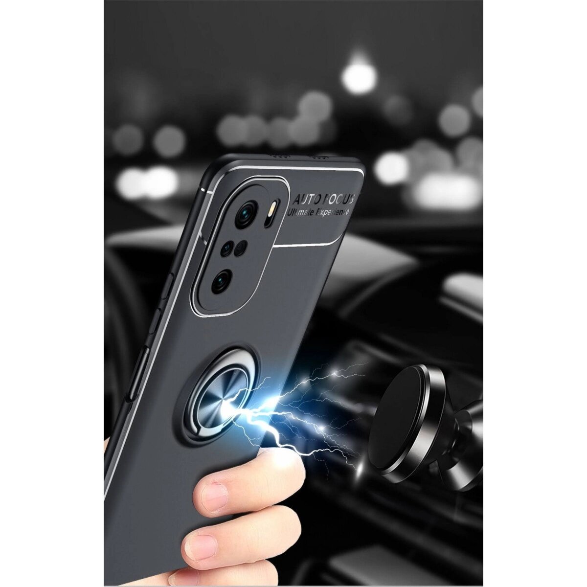 Xiaomi Poco F3 Kılıf Range Yüzüklü Silikon - Mavi Xiaomi Poco F3 Kılıf Range Yüzüklü Silikon - Mavi
