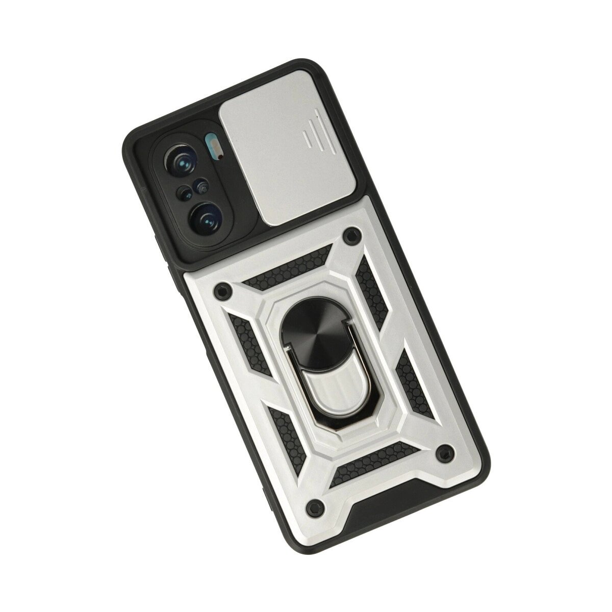 Xiaomi Poco F3 Kılıf Pars Lens Yüzüklü Silikon - Gümüş Xiaomi Poco F3 Kılıf Pars Lens Yüzüklü Silikon - Gümüş
