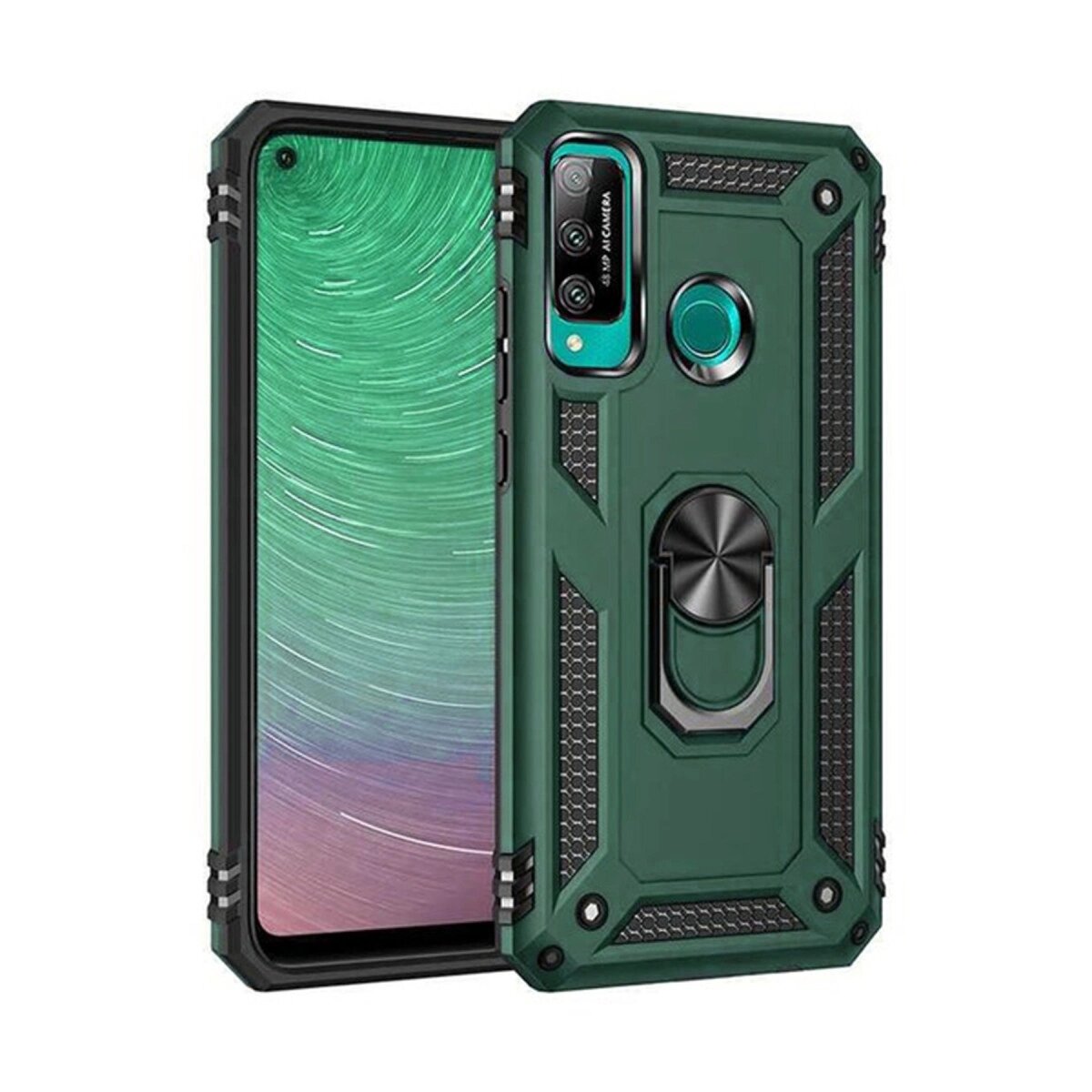 Huawei P40 Lite E Kılıf Sofya Yüzüklü Silikon Kapak - Yeşil Huawei P40 Lite E Kılıf Sofya Yüzüklü Silikon Kapak - Yeşil