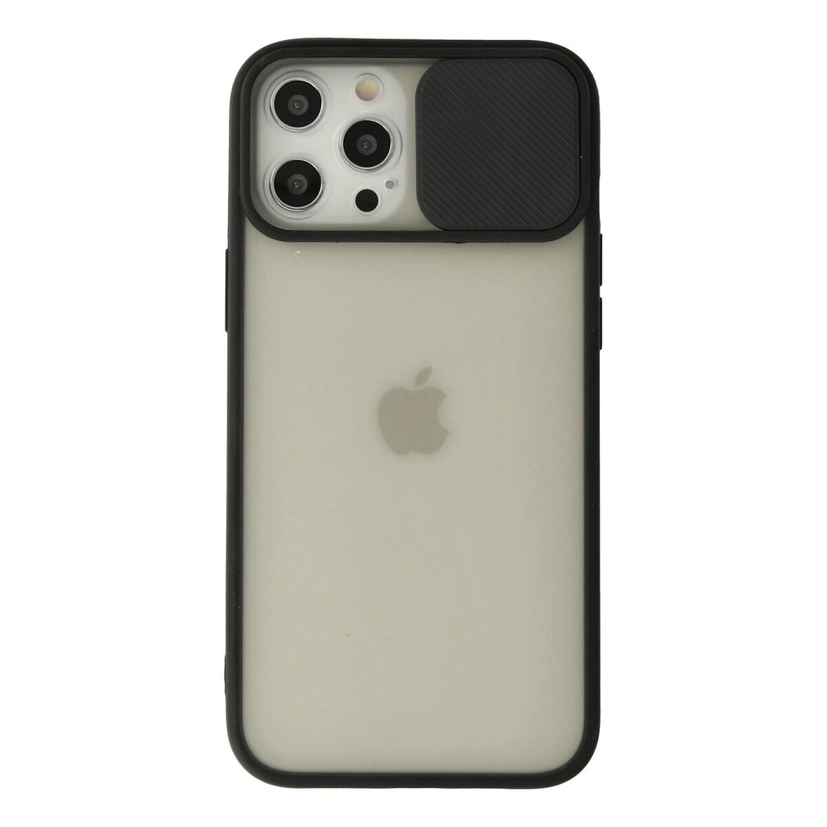 Apple İphone 12 Pro Max Kılıf Palm Buzlu Kamera Sürgülü Silikon - Siyah