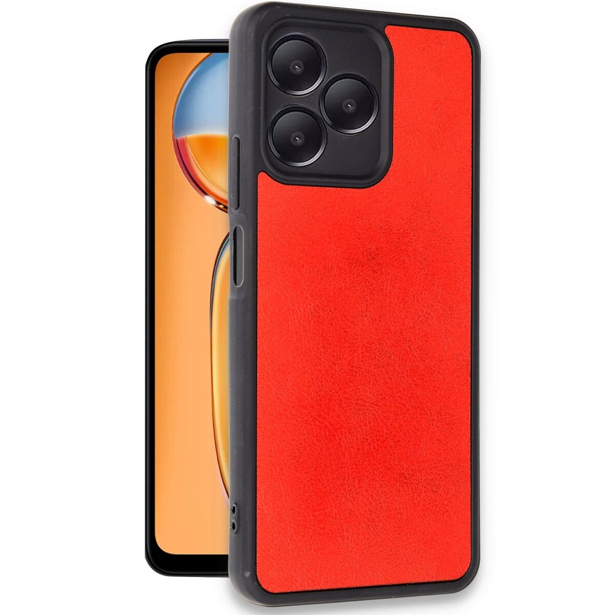 Realme Note 50 4g Kılıf Aras Deri Kapak - Kırmızı Realme Note 50 4g Kılıf Aras Deri Kapak - Kırmızı