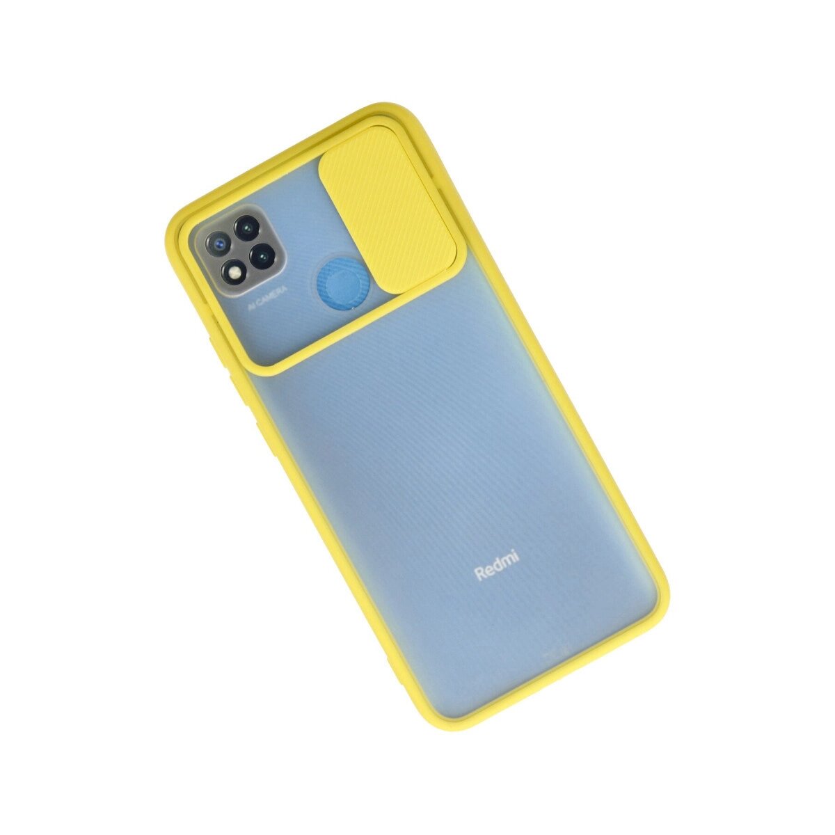 Xiaomi Redmi 9c Kılıf Palm Buzlu Kamera Sürgülü Silikon - Sarı Xiaomi Redmi 9c Kılıf Palm Buzlu Kamera Sürgülü Silikon - Sarı