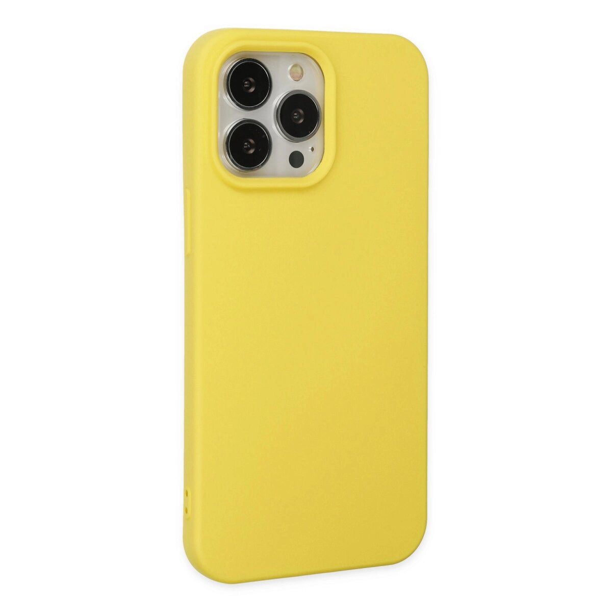 Apple İphone 15 Pro Kılıf Nano İçi Kadife Silikon - Sarı Apple İphone 15 Pro Kılıf Nano İçi Kadife Silikon - Sarı
