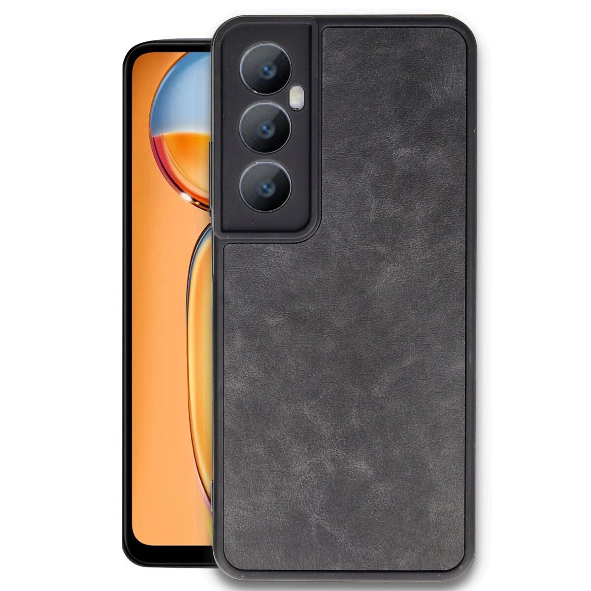 Realme C65 Kılıf Aras Deri Kapak - Siyah Realme C65 Kılıf Aras Deri Kapak - Siyah