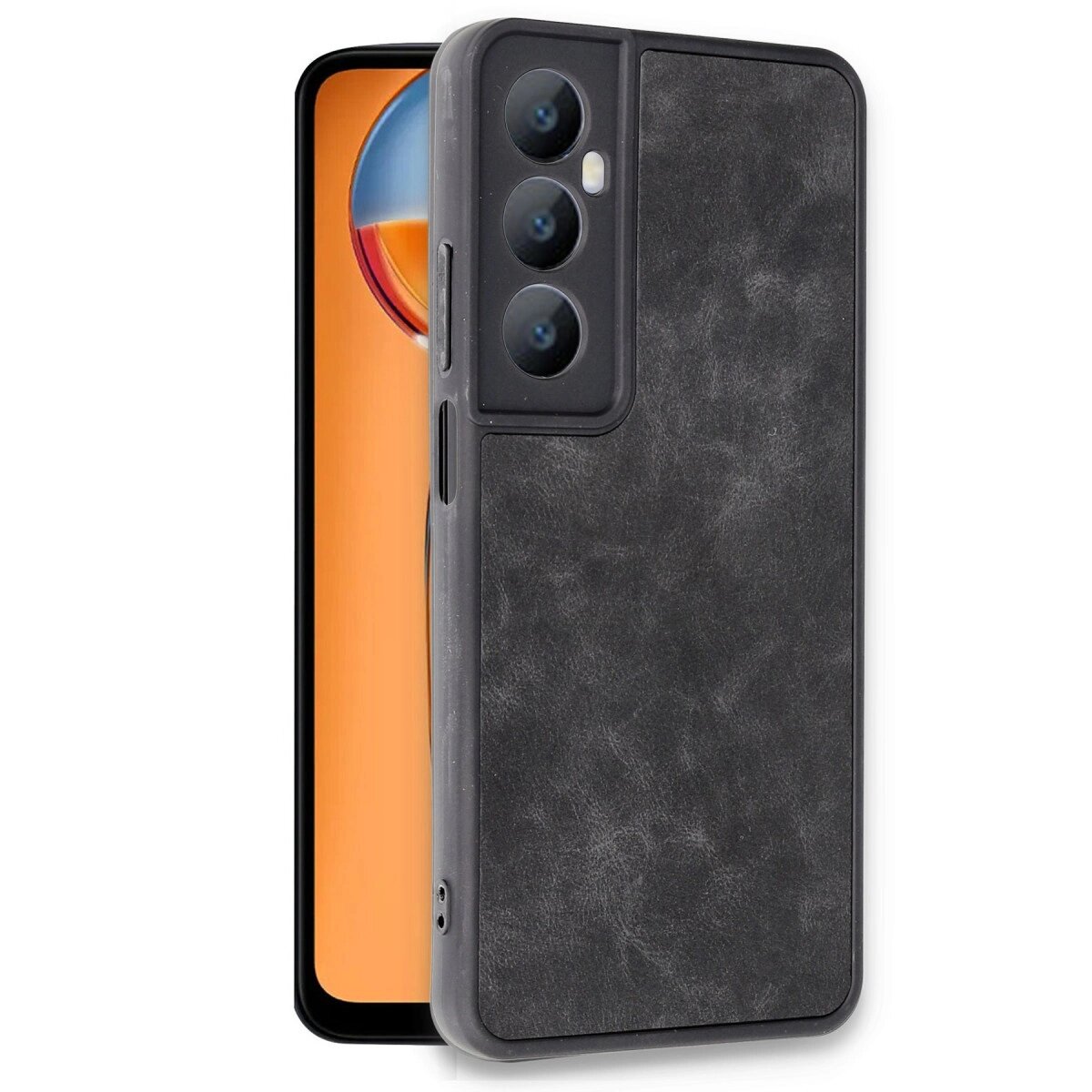 Realme C65 Kılıf Aras Deri Kapak - Siyah Realme C65 Kılıf Aras Deri Kapak - Siyah