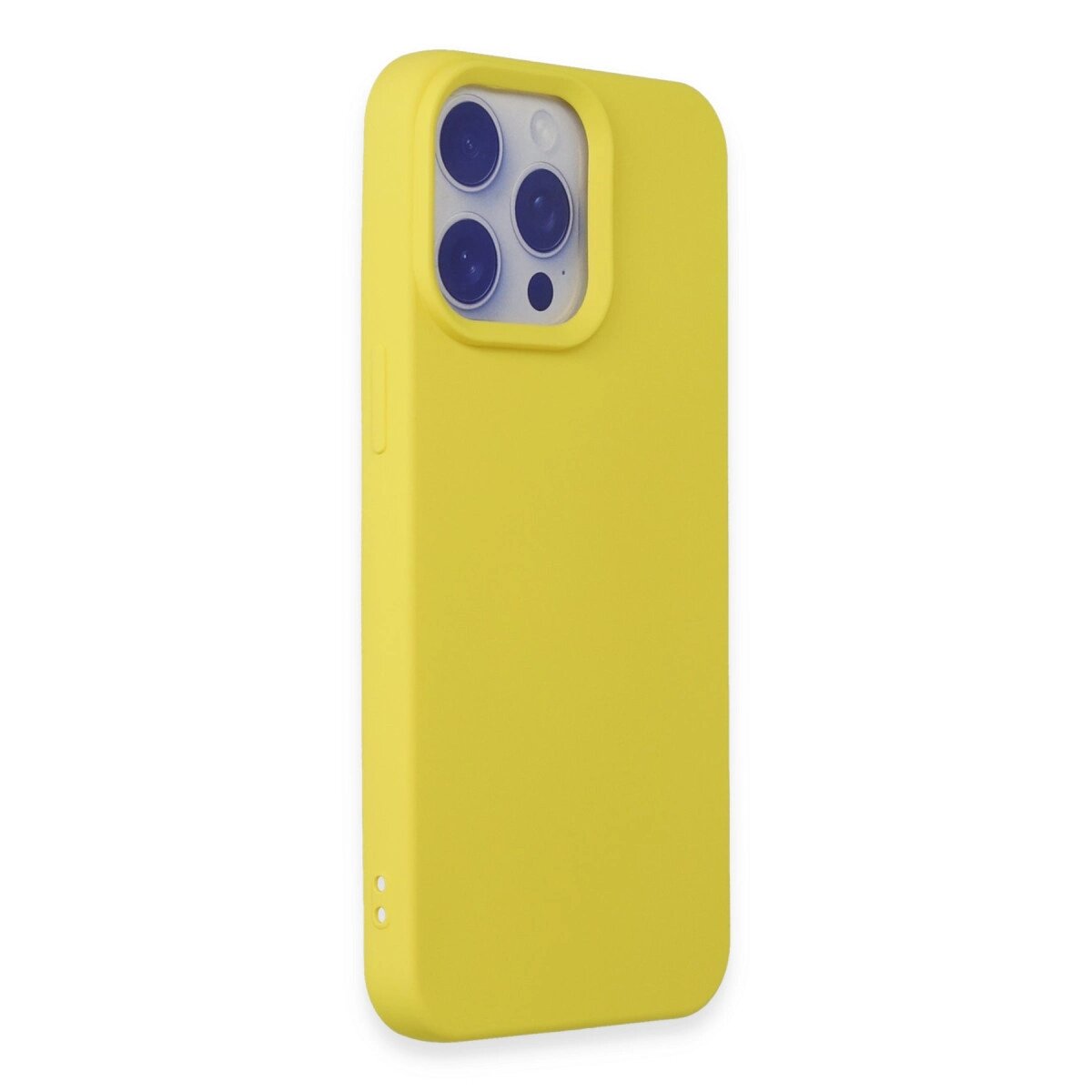 Apple İphone 15 Pro Max Kılıf Nano İçi Kadife Silikon - Sarı Apple İphone 15 Pro Max Kılıf Nano İçi Kadife Silikon - Sarı