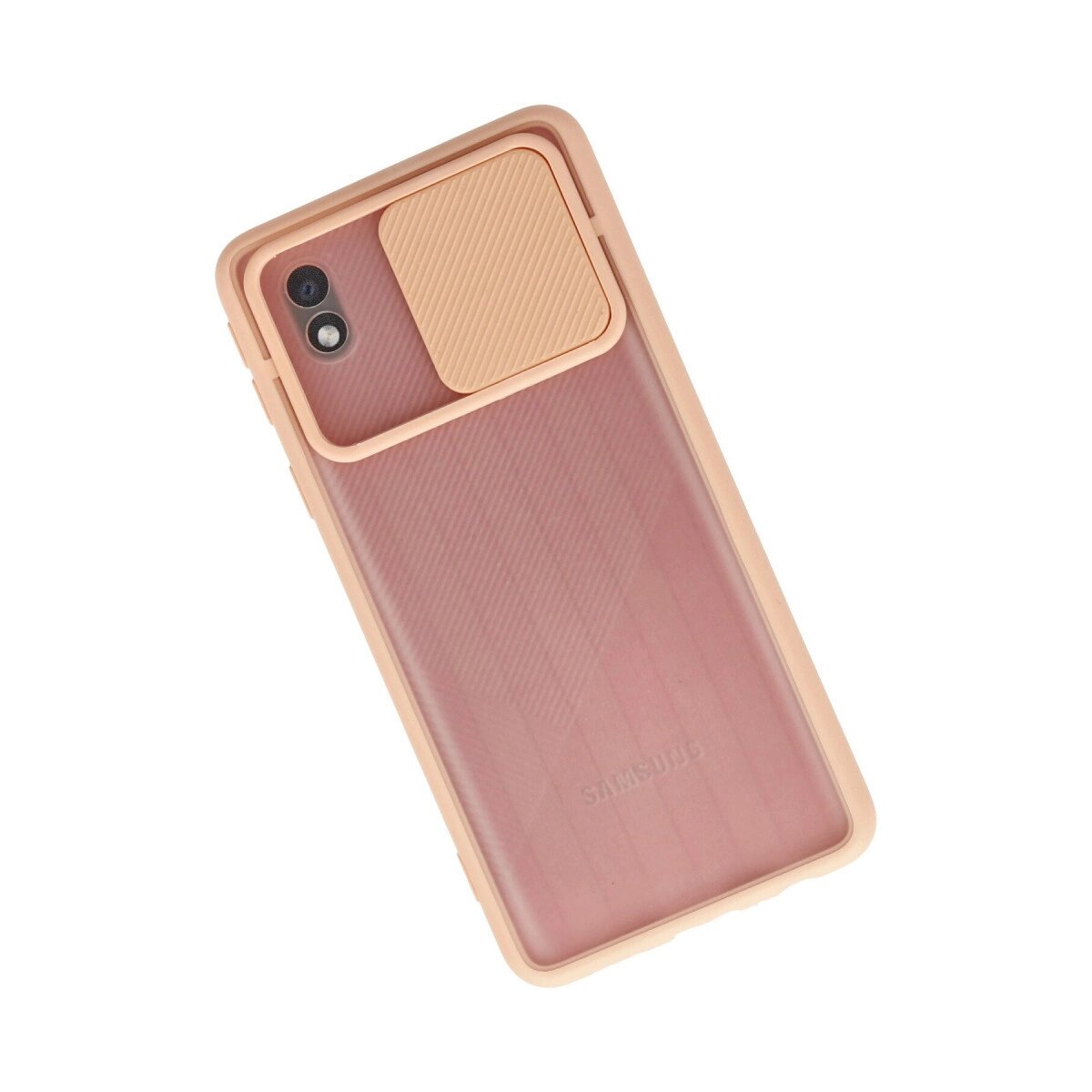Samsung Galaxy A01 Core Kılıf Palm Buzlu Kamera Sürgülü Silikon - Pembe Samsung Galaxy A01 Core Kılıf Palm Buzlu Kamera Sürgülü Silikon - Pembe